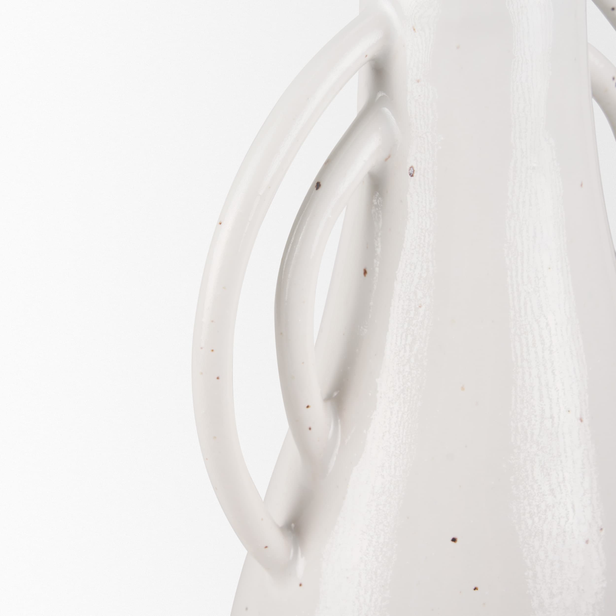 Urvi Tall Off White Speckled Asymmetrical Ceramic Vase — product photograph