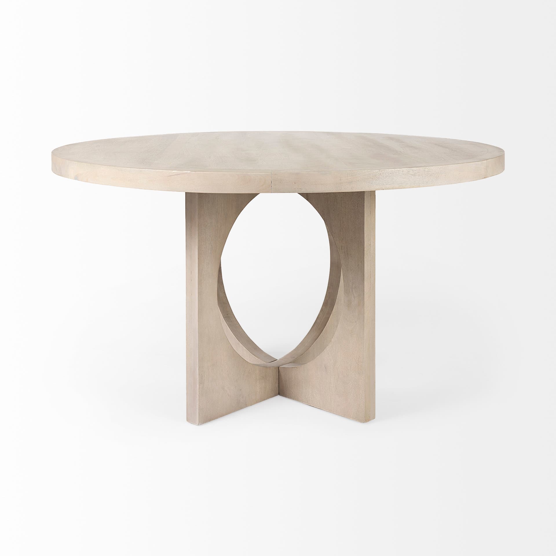 Liesl 54" Round Pedestal Dining Table | Modern | Gray Wood | Seats 6 — product photograph