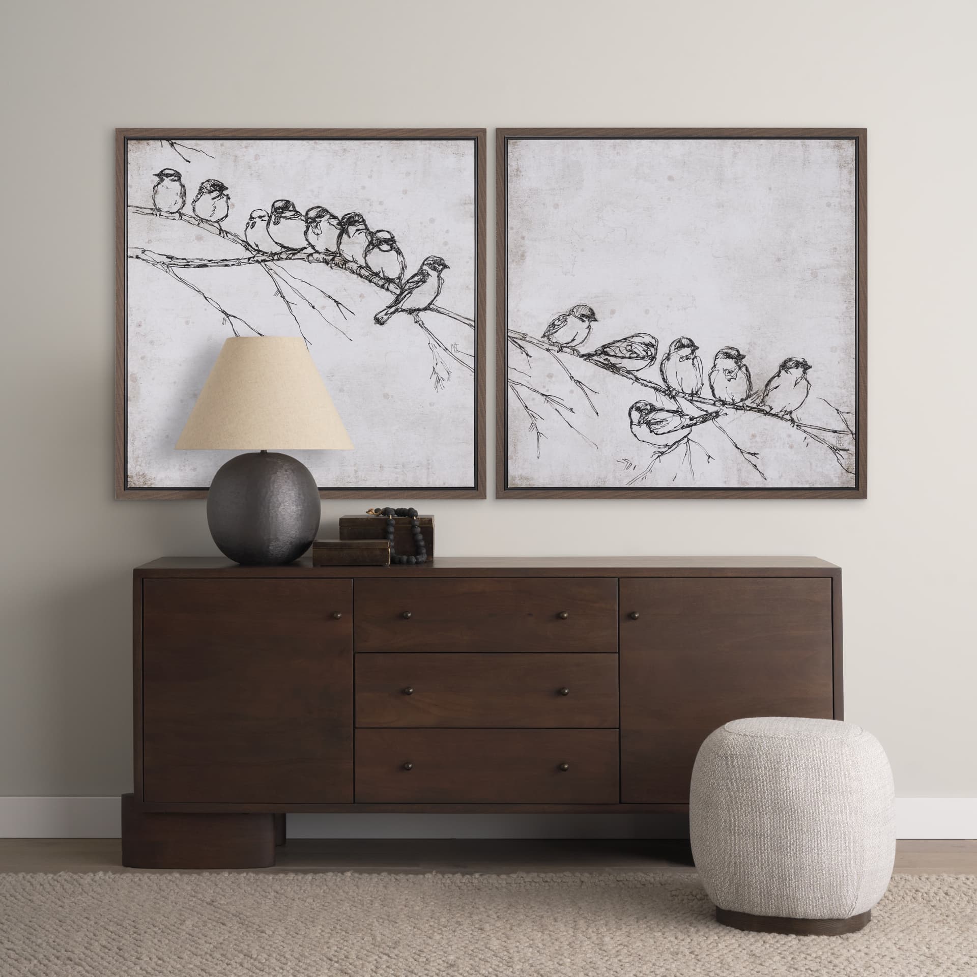 Waiting for spring I by Mercana Studio a Hand Embellished Textured Framed Canvas — in a styled room