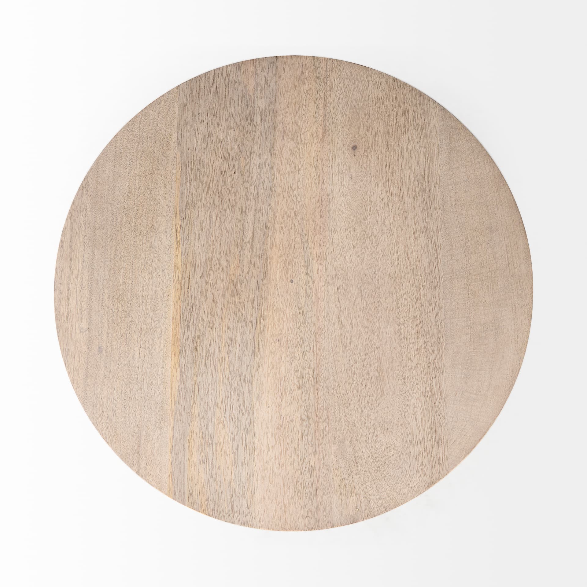 Maxwell 20" Round Light Brown Wood w/ Gold Metal Pedestal Side Table — product photograph