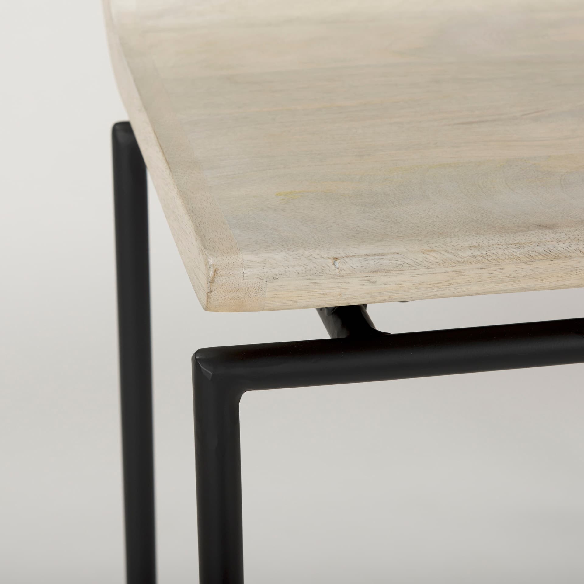 Givens Backless 32in Seat Bar Stool | Natural Wood w/ Black Metal — product photograph