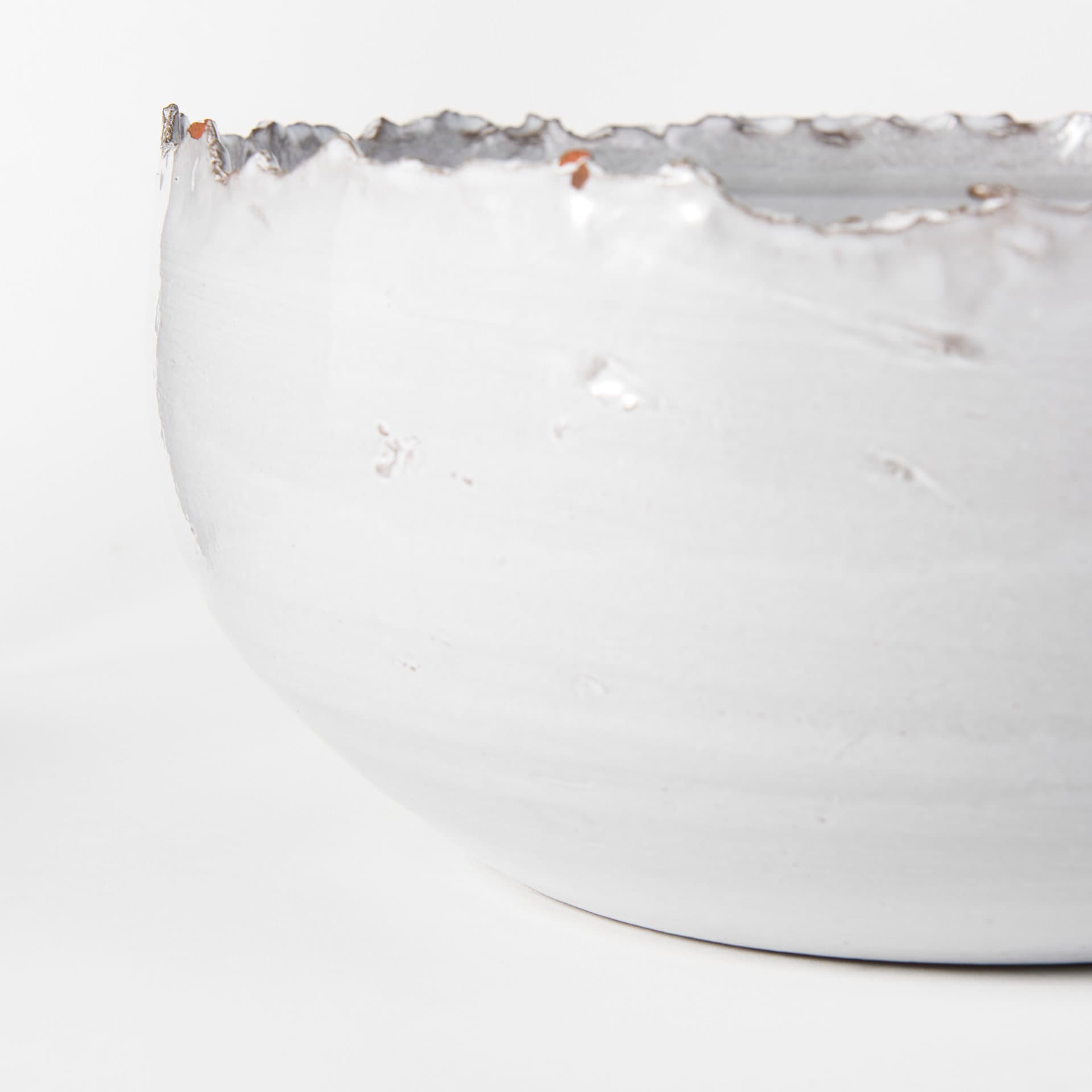 Larsen 13L x 13W White Ceramic Large Decorative Bowl — product photograph