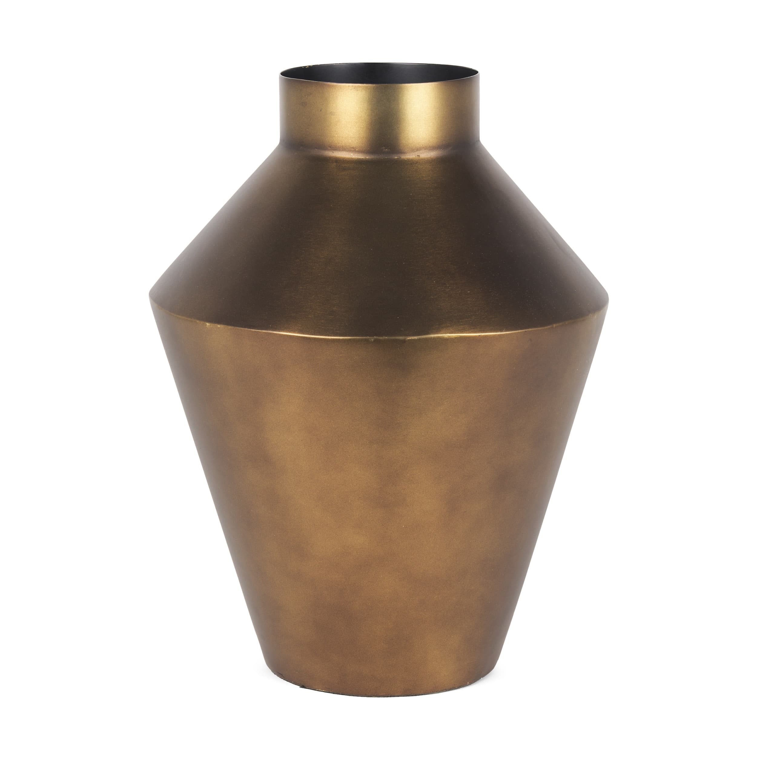 Perrin Large Brushed Gold Metal Decorative Vase — product photograph