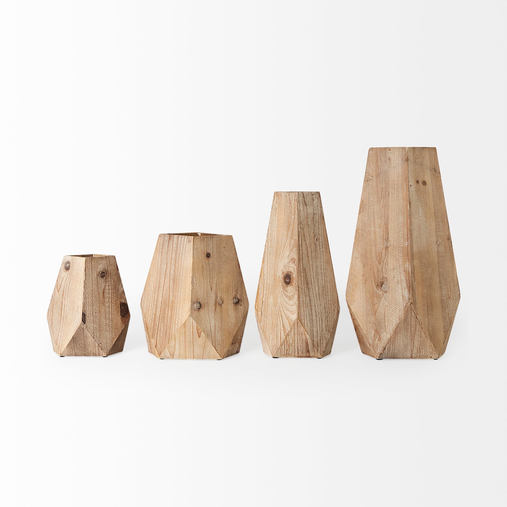 Allen II Small Natural Wooden Base Oval Vase — product photograph