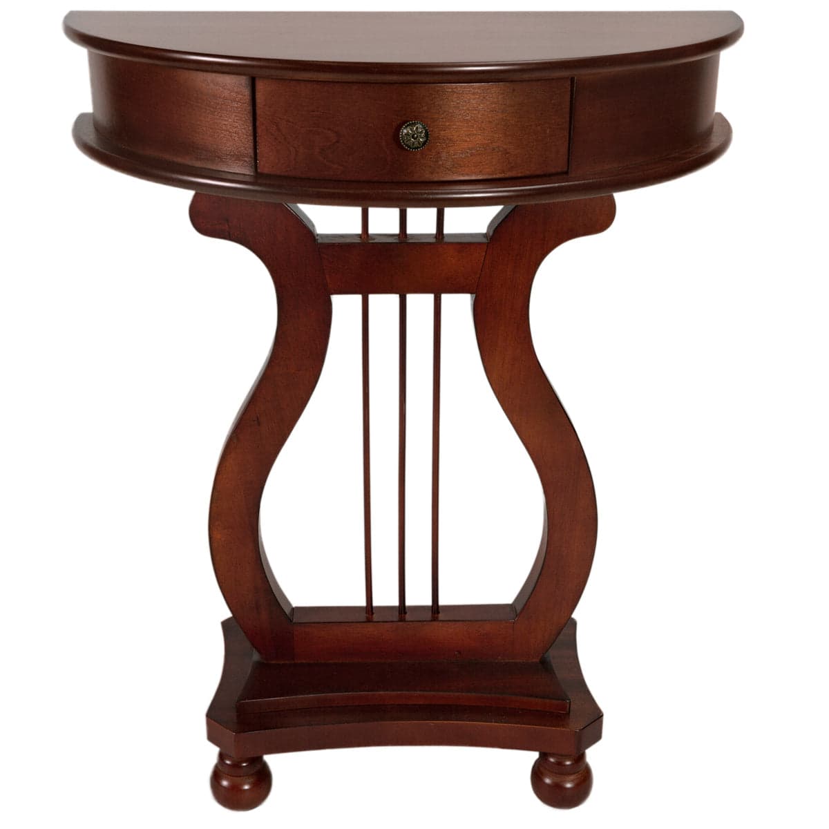 Cherry Wood Classic Accents Entryway Console Half Moon Harp Table — product photograph