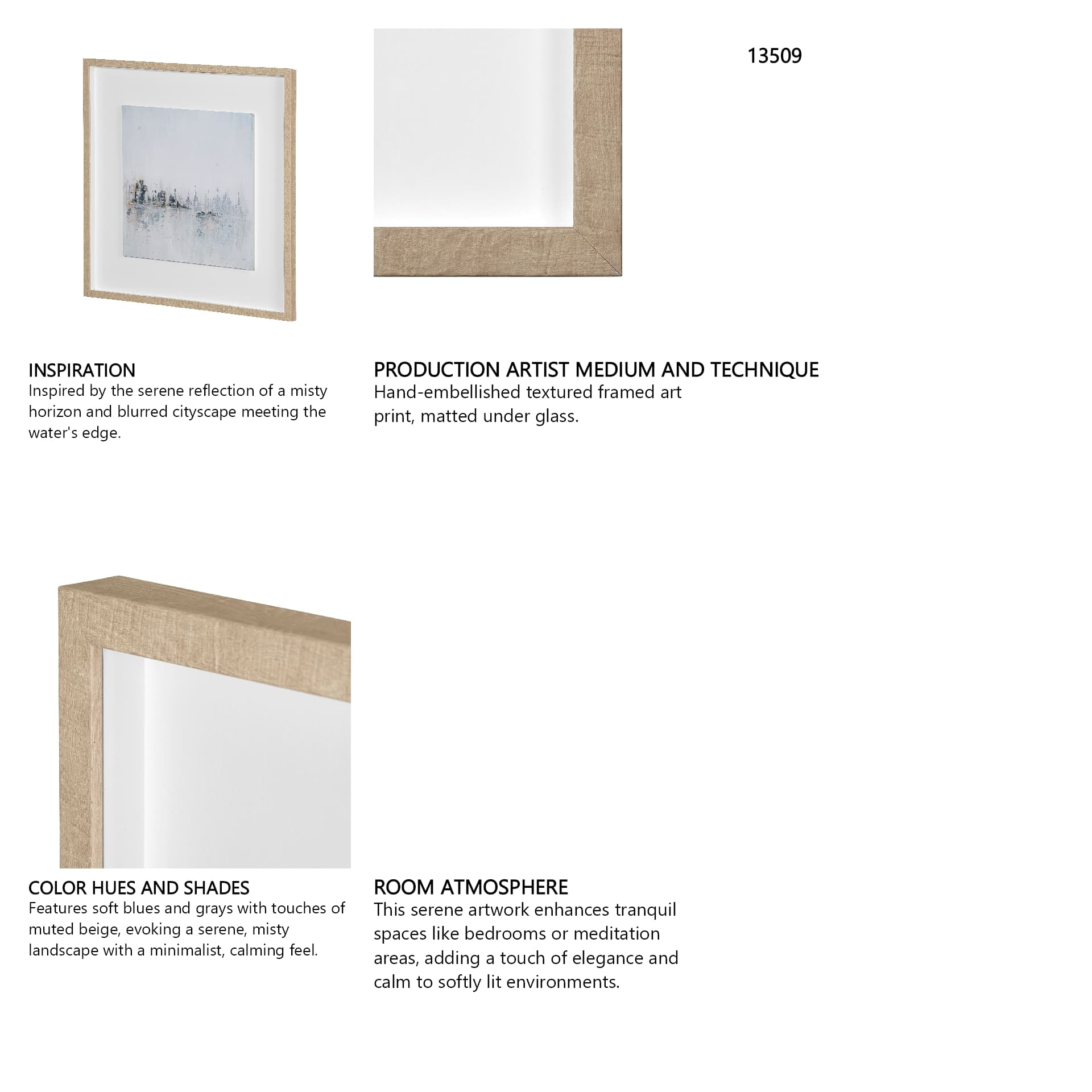 Waterfront II by Jonathan Klassen a Hand Embellished Textured Framed Art Print Matted under Glass — in a styled room