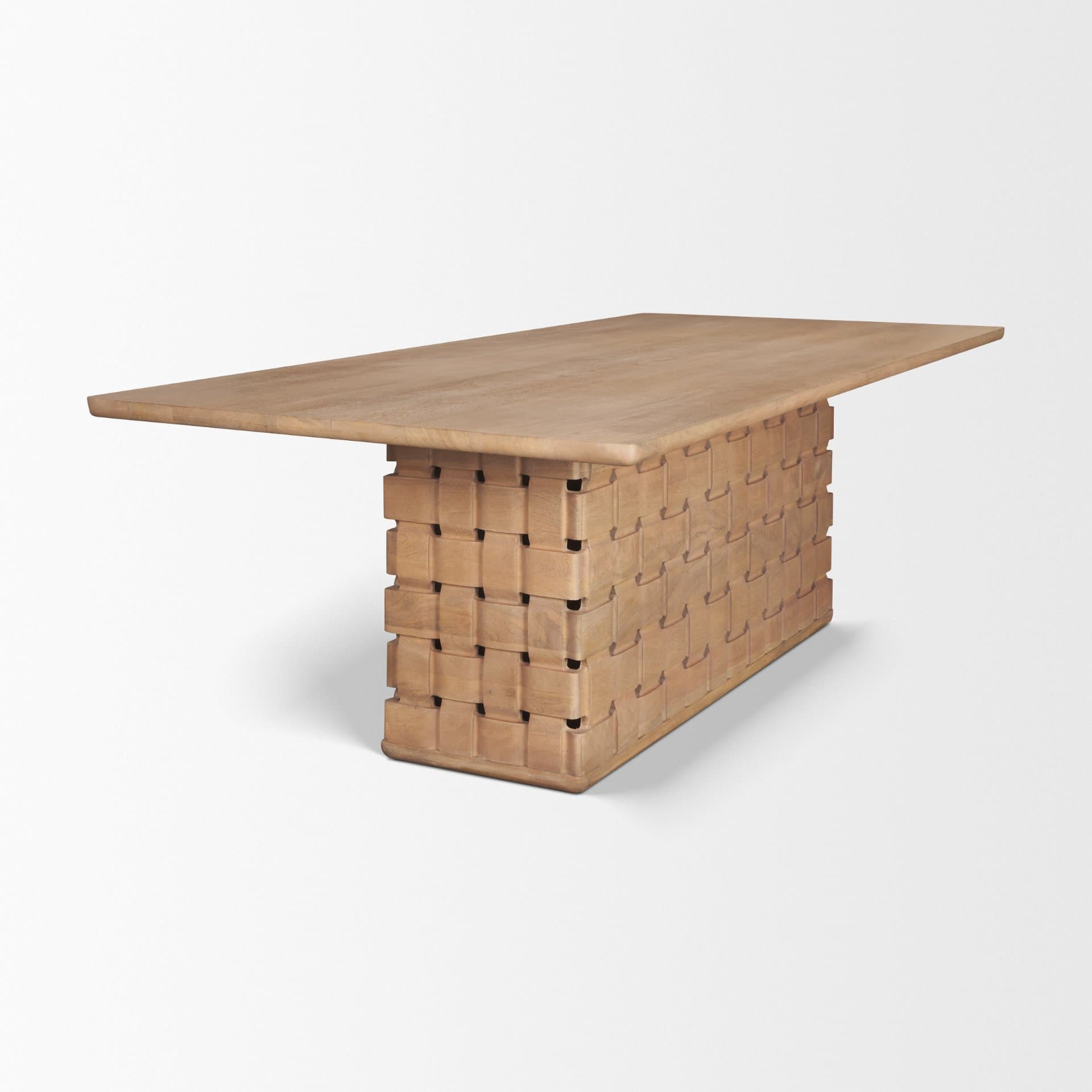 Trellyn 99"L x 44"W Rectangular Dining Table | Modern | Light Brown Wood | Seats 8 — product photograph