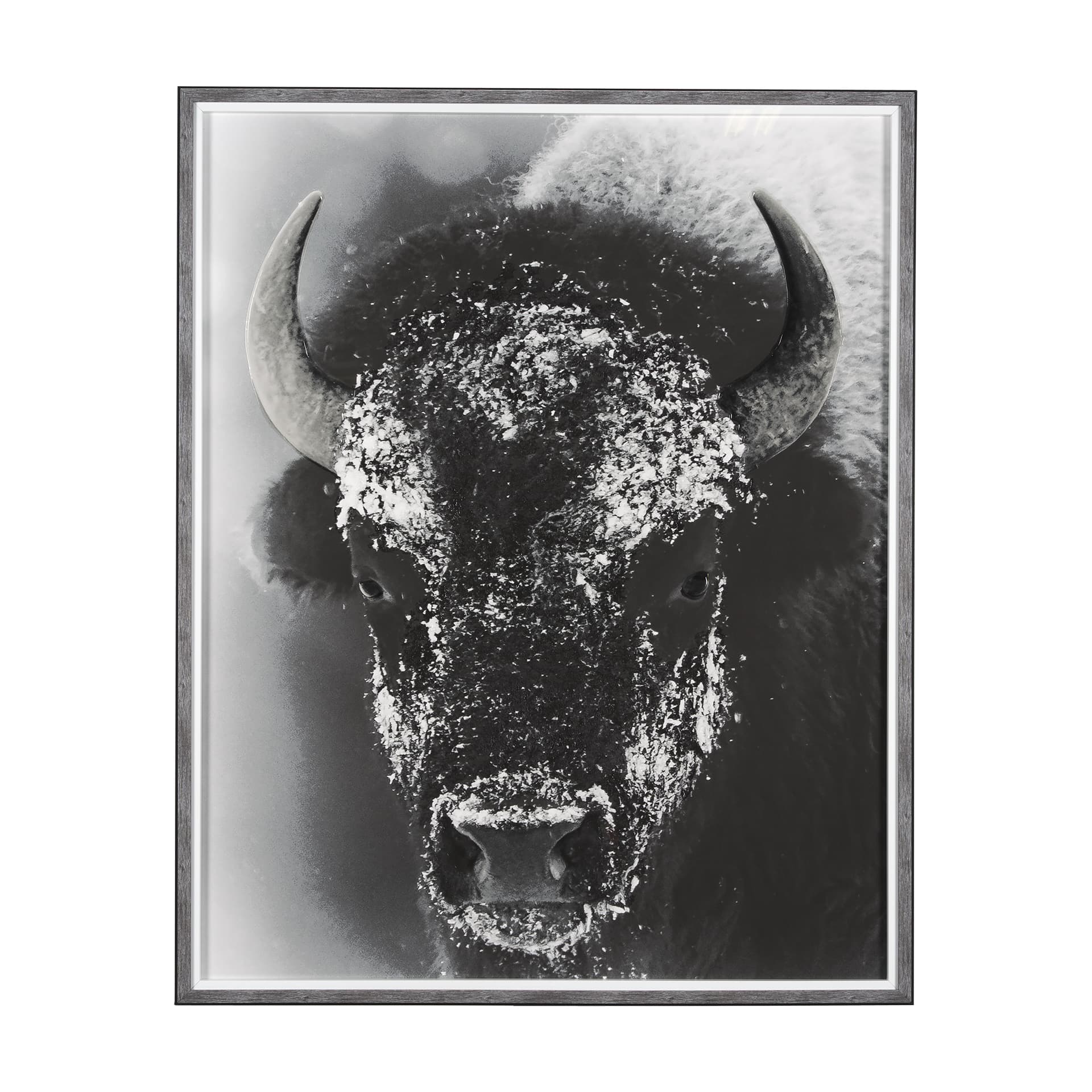 Snow Mask by Mercana Studio a Hand Embellished Textured Framed Photo Art Print Matted under Glass — product photograph