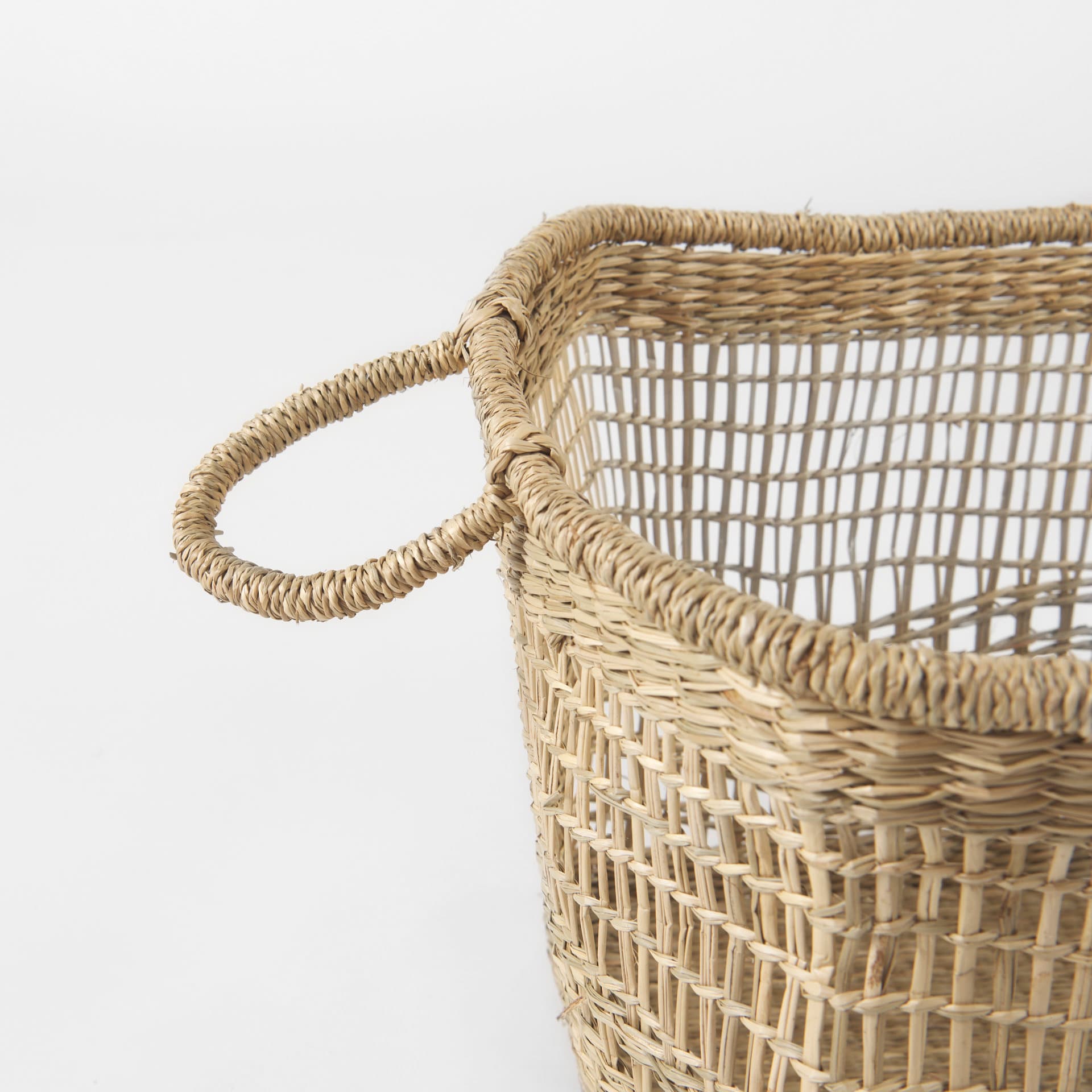 Bellisa 18.5L x 14.6W x 11.0H (Set of 2) Medium Brown Seagrass Rectangular Basket W/ Handles — product photograph