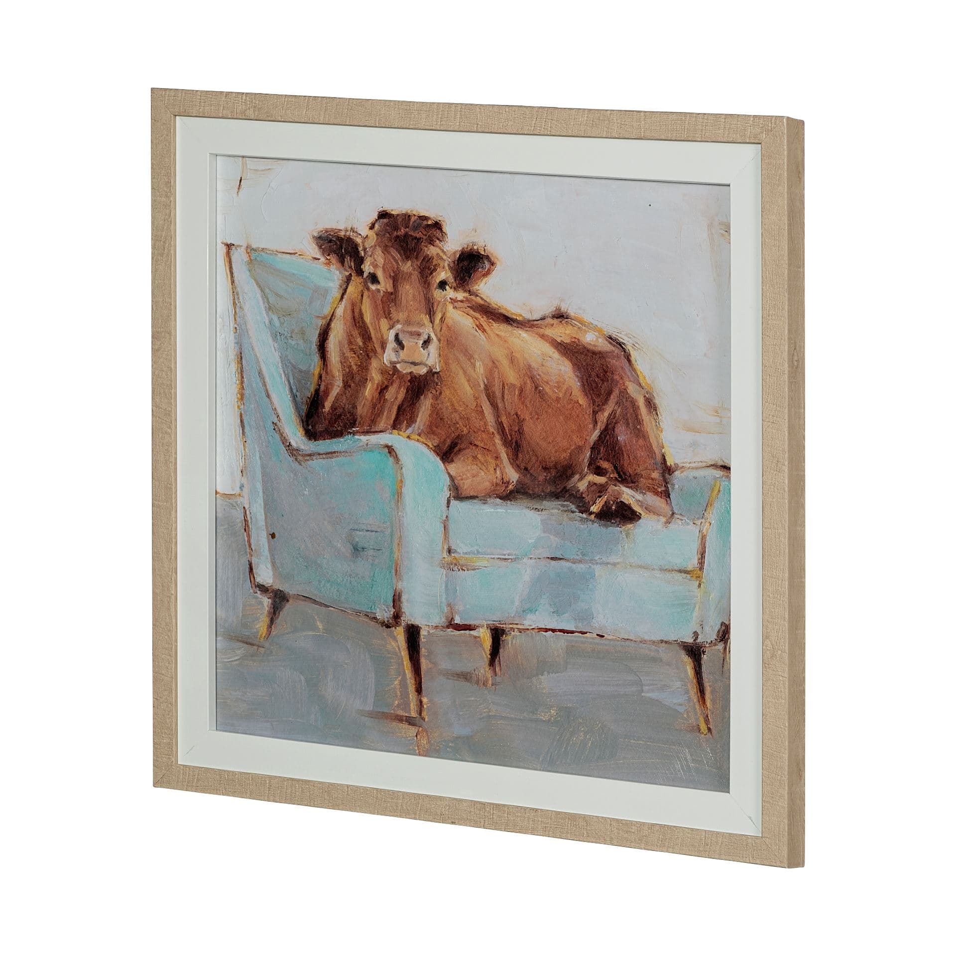 Moo-ving In IV by Ethan Harper a Hand Embellished Textured Framed Art Print Matted under Glass — product photograph