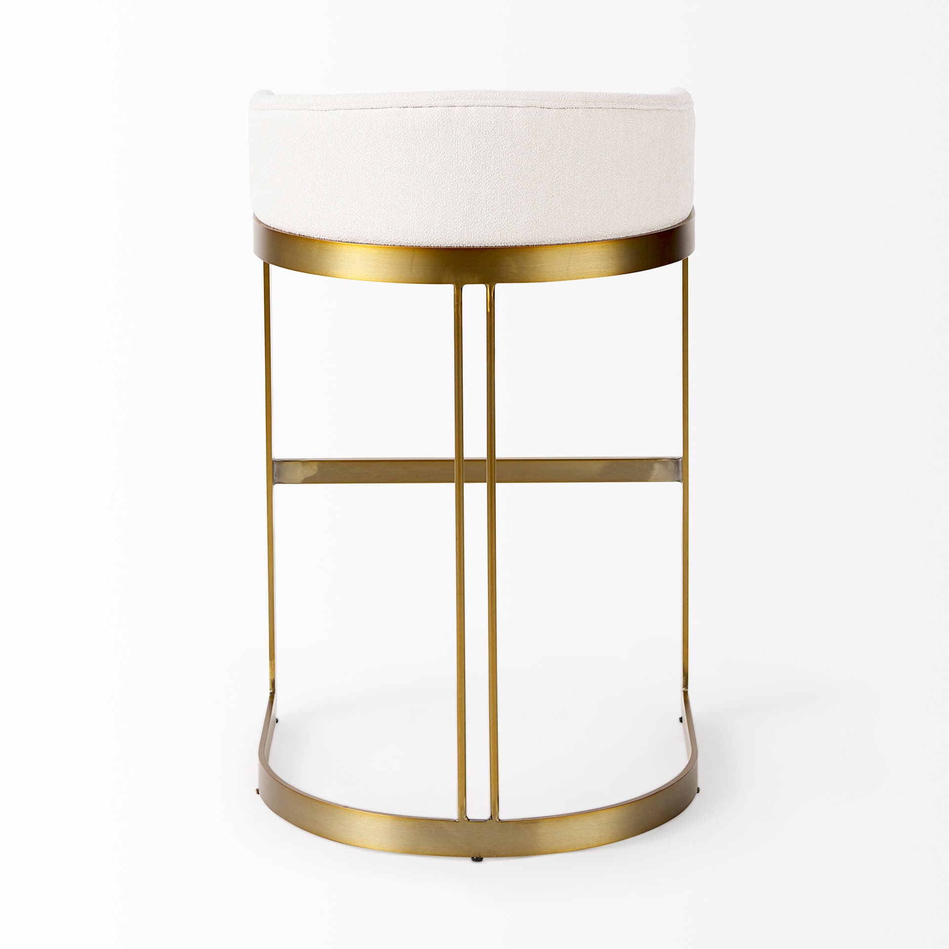 Hollyfield Low Back 28.75in Seat Bar Stool | Cream Fabric w/ Metal — product photograph