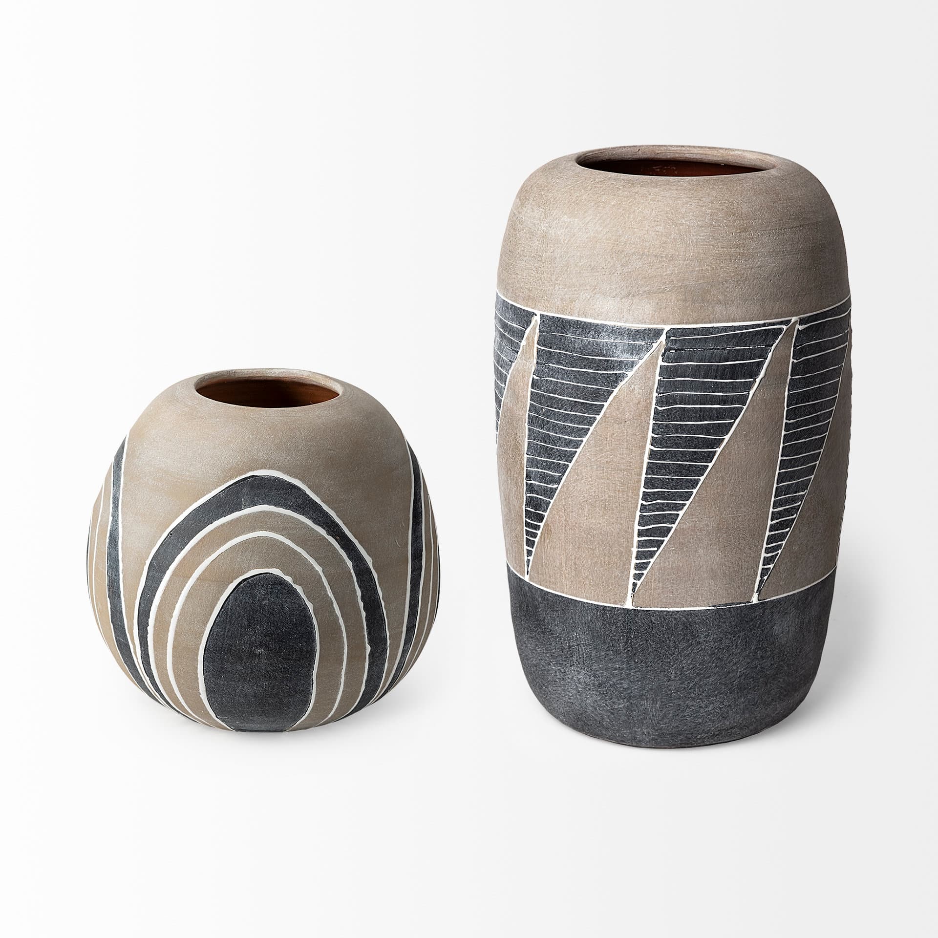 Cove Grey/Brown Ceramic Vase — product photograph