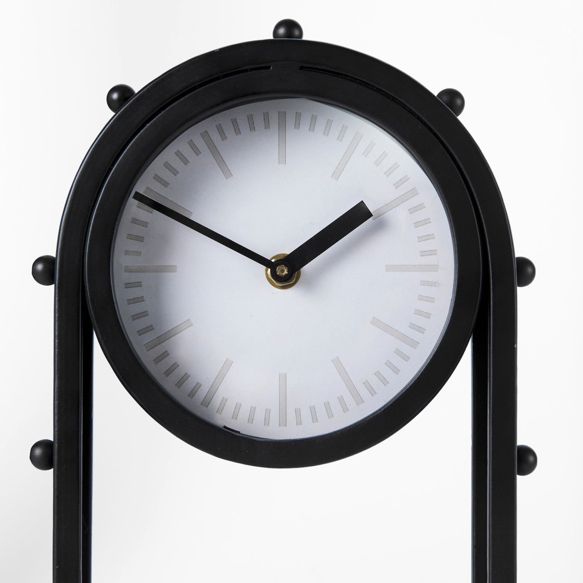 Marian 7.5L x 5.7W x 13.0H Black Studded Table Clock — product photograph