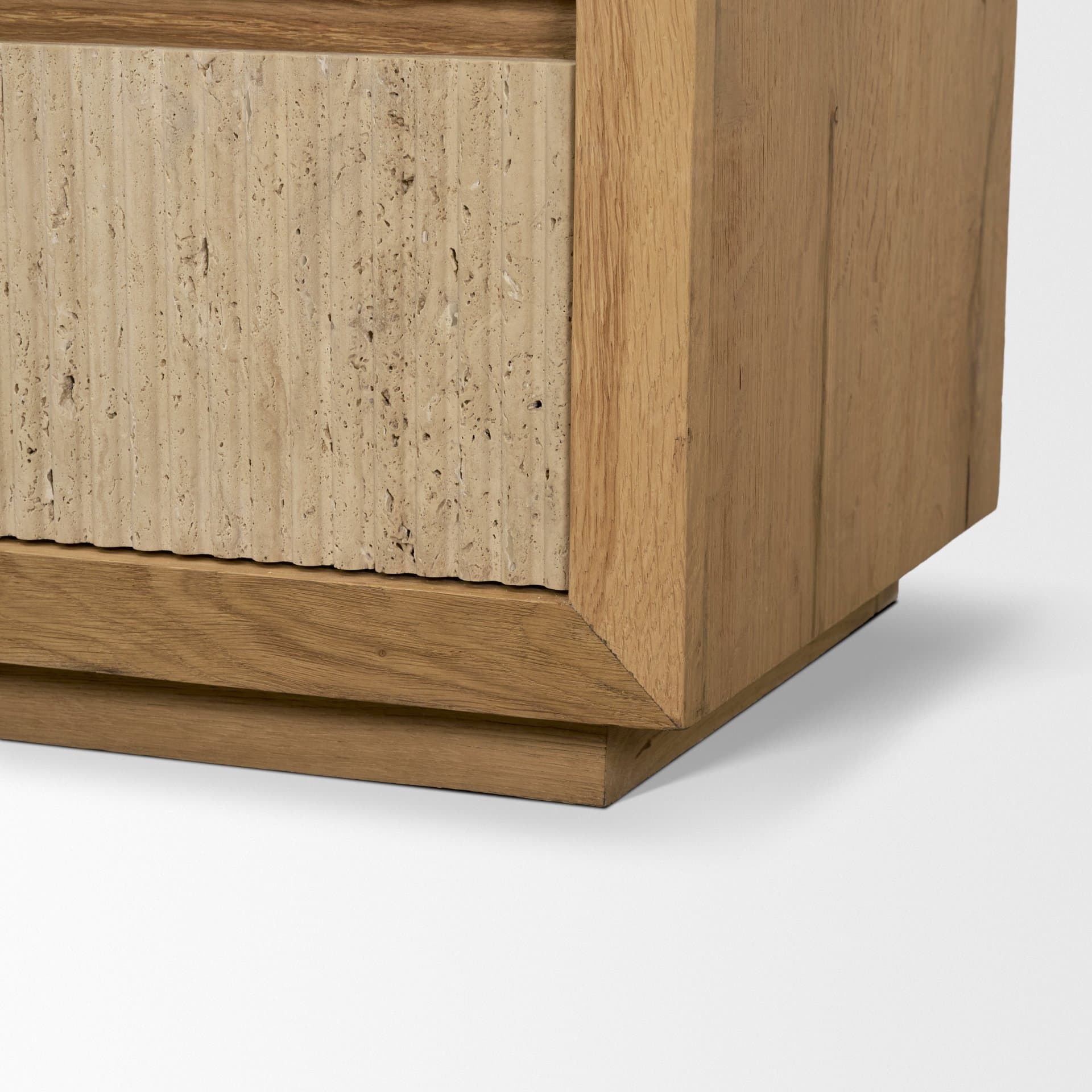 Travona Oak Wood w/ Travertine 6 Drawer Dresser — product photograph