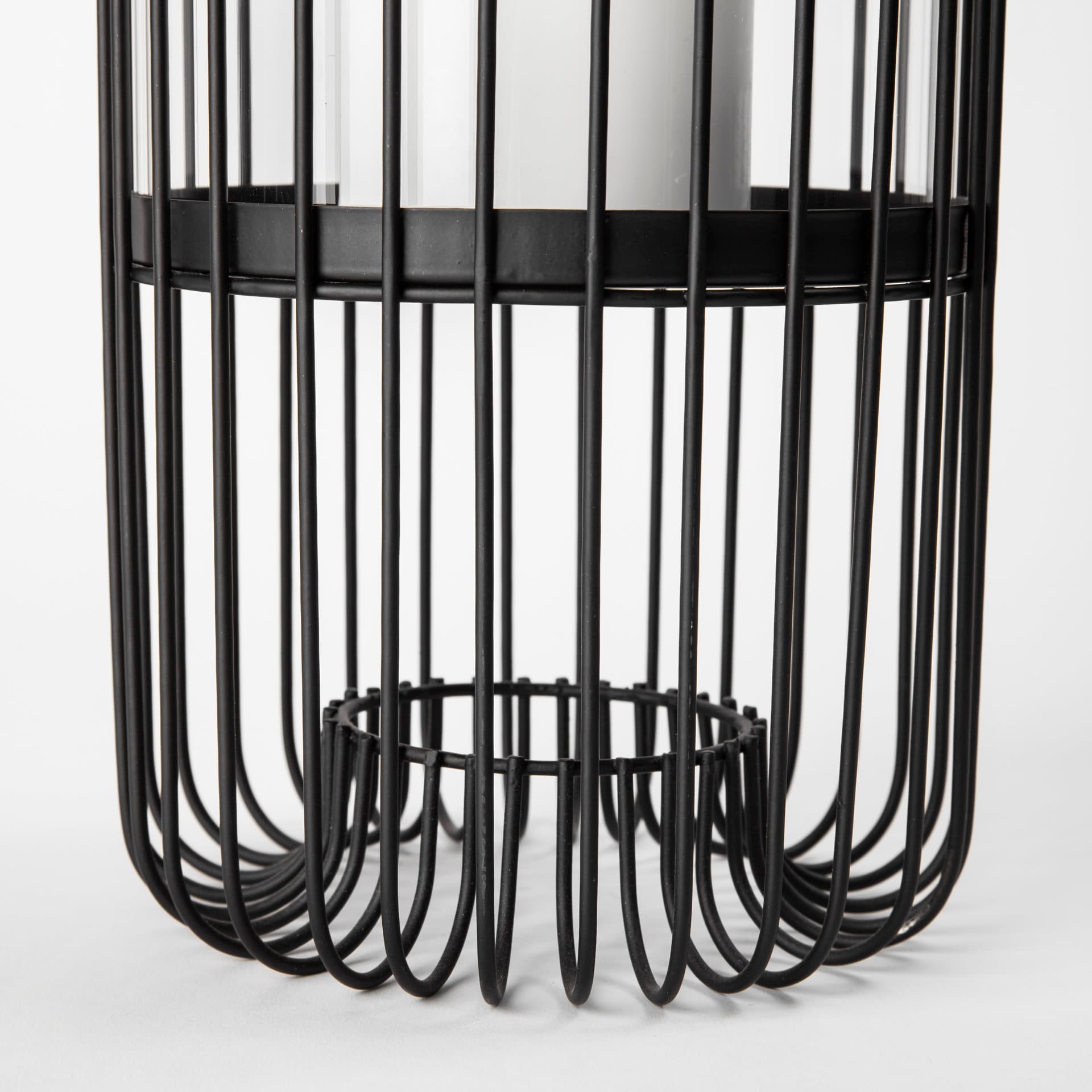 Velo II Large Black Metal Cylindrical Table Candle Holder — product photograph