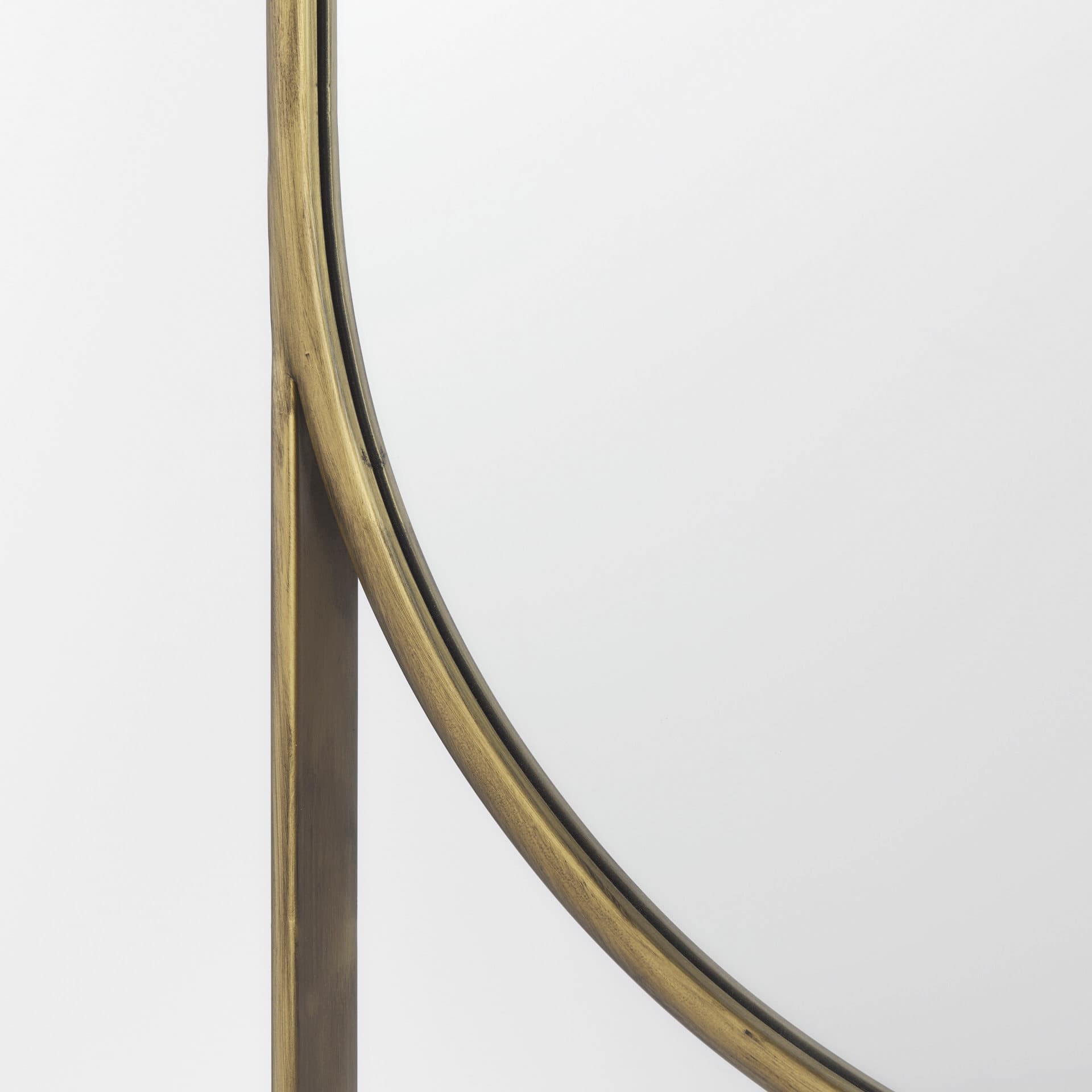 Sadie 28.0L x 2.0W x 78.0H Antique Gold Rounded Arch Floor Mirror — product photograph