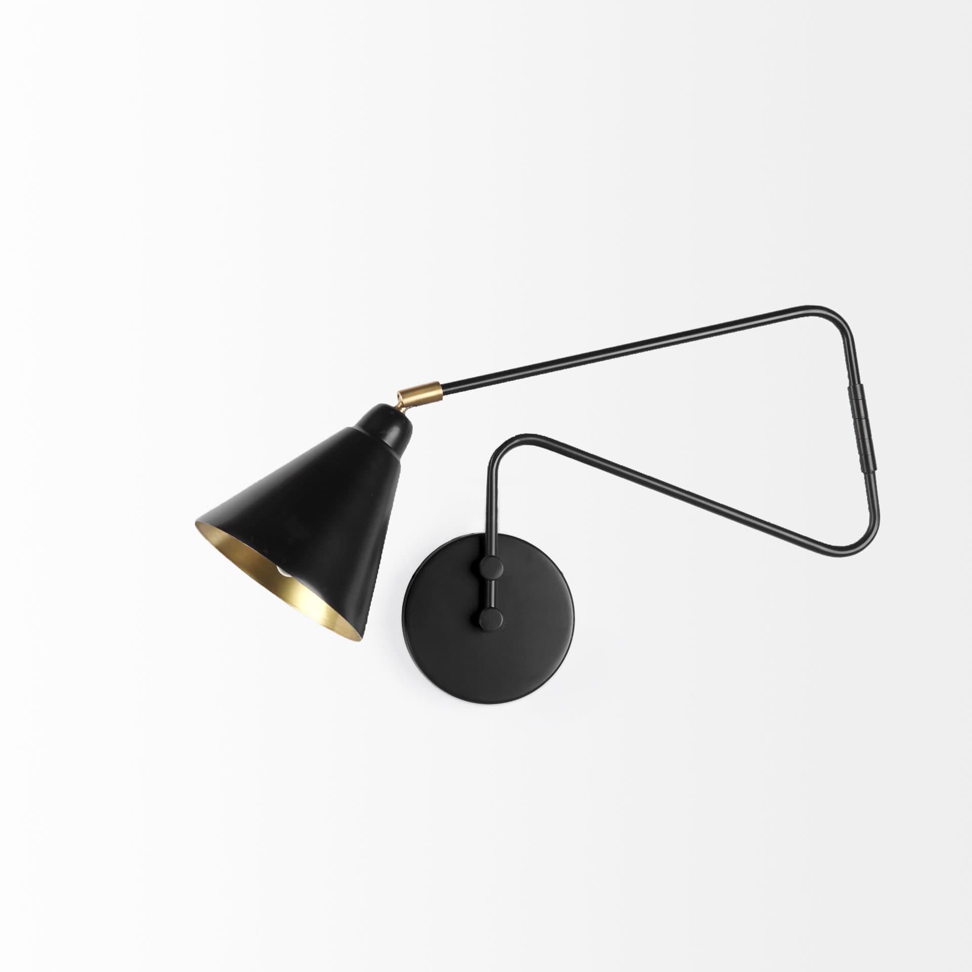 Cobalt 6L x 32W Black Metal Cone Shaped Swivel Wall Sconce — product photograph