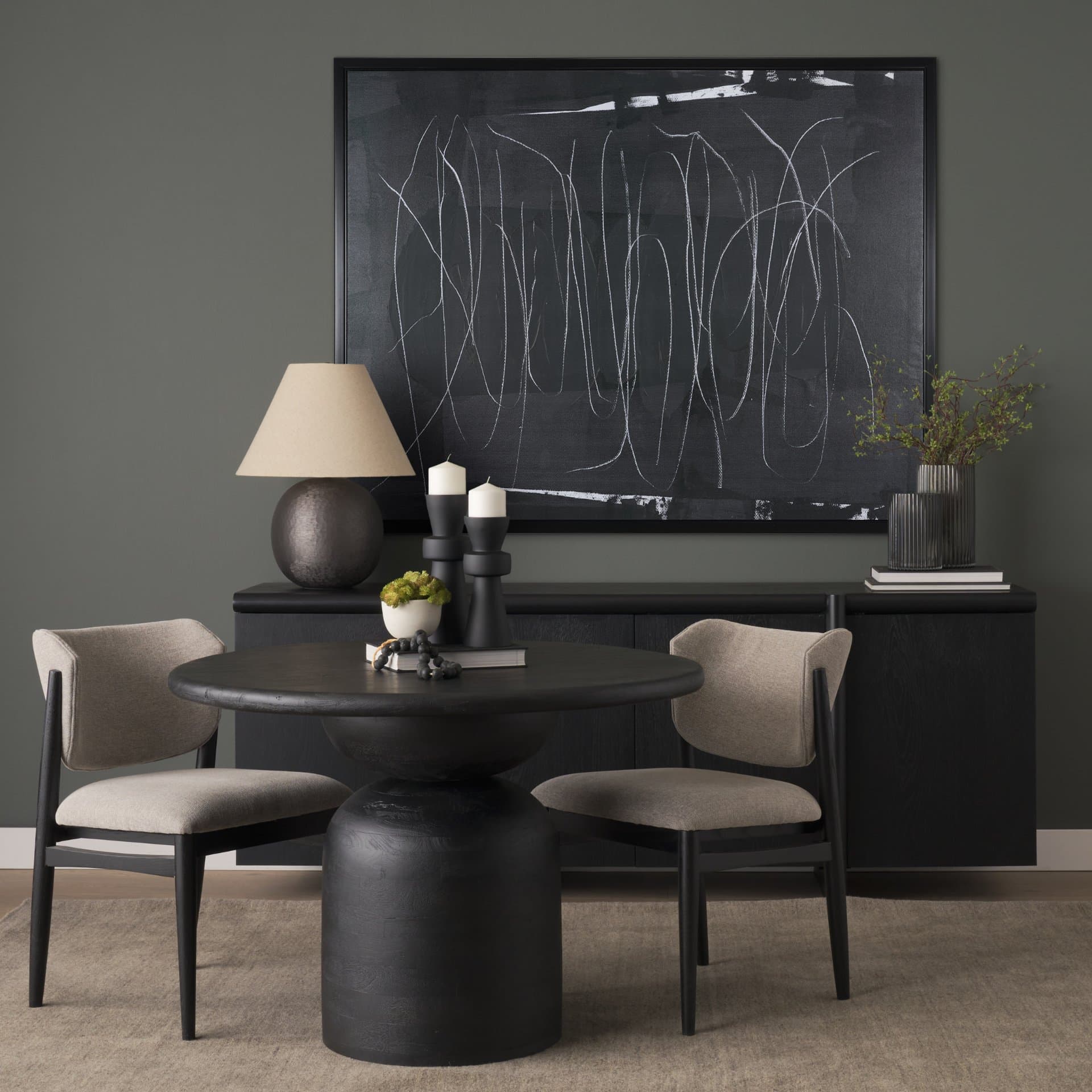 Beneath The Silence by Mercana Studio Hand-Embellished Textured Framed Canvas Artwork — in a styled room