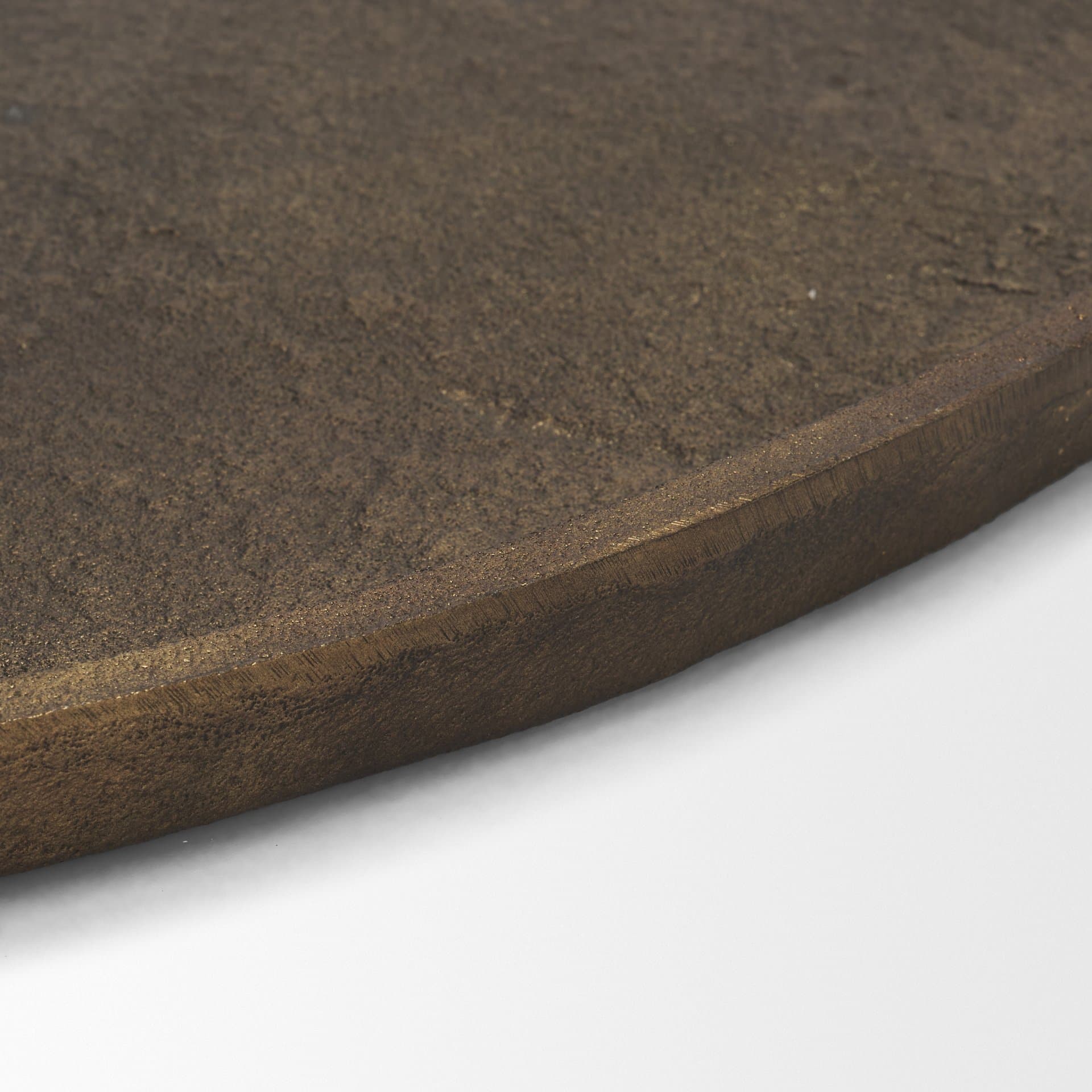 Jianna Small Oval Textured Antiqued Gold Metal Tray with Handles — product photograph