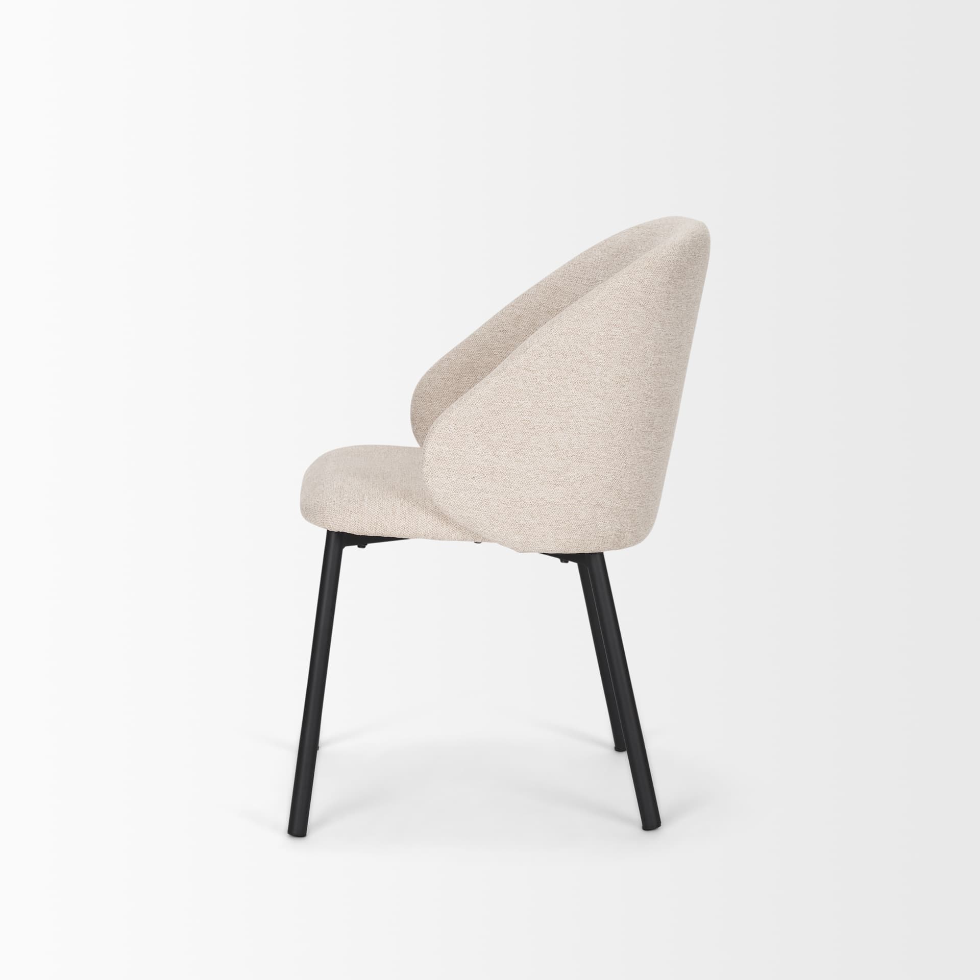 Shannon Contoured Back Dining Side Chair | Oatmeal Fabric w/ Metal — product photograph