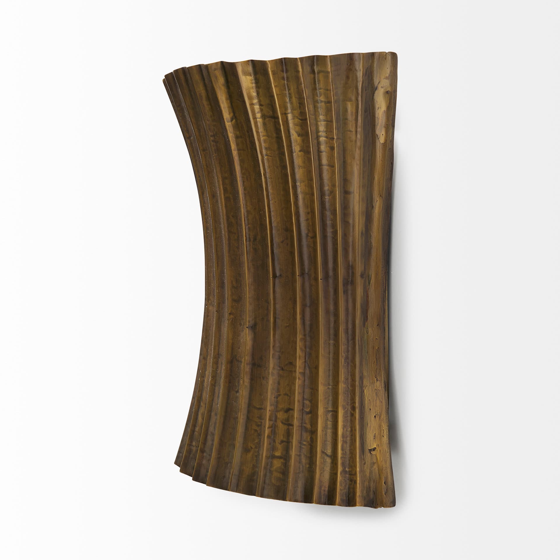 Letitia 10.5L x 5.5W x 11.0H Gold Hammered Metal Fan Wall Sconce — product photograph
