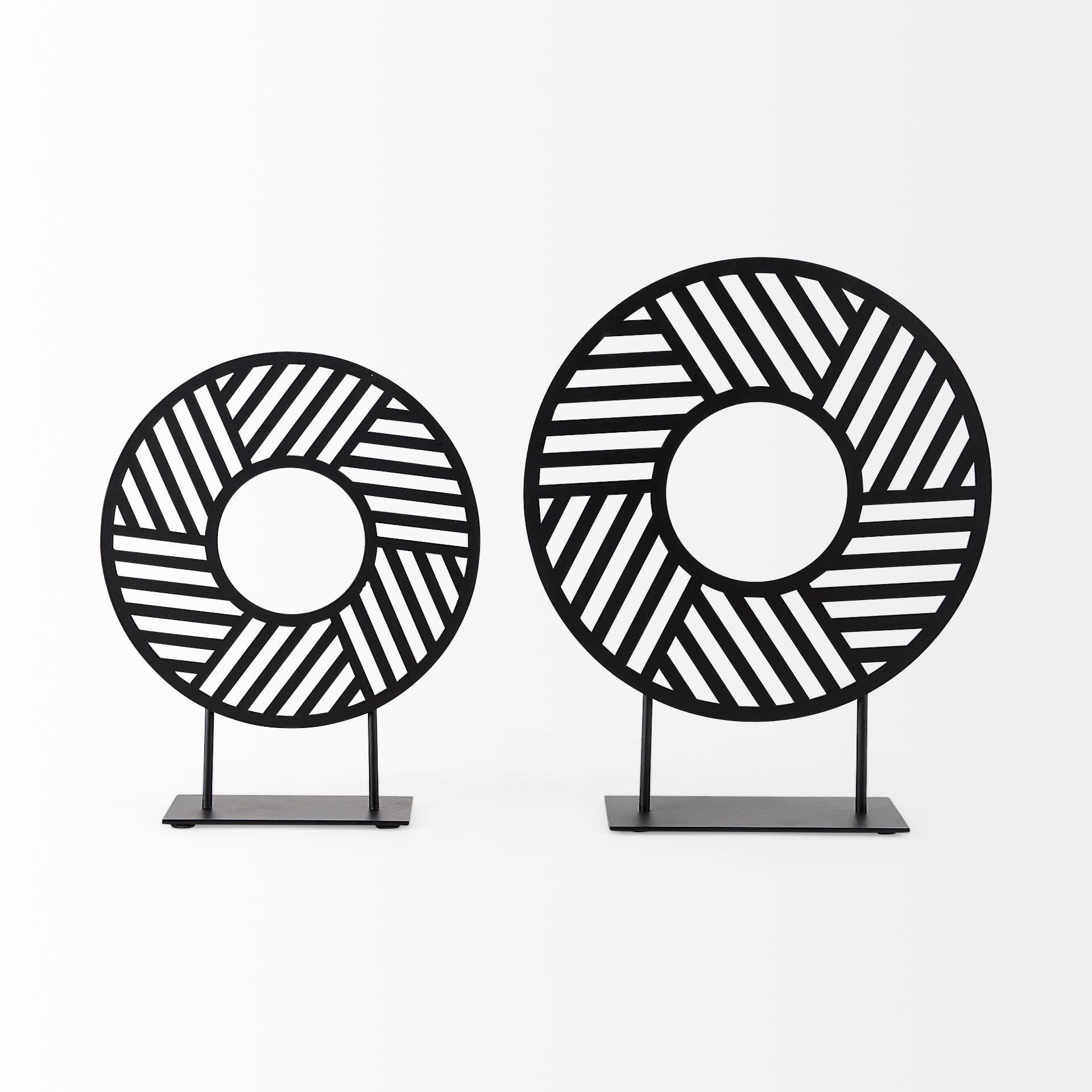 Micra 9.1L x 2.6W x 10.9H Matte Black Metal Decorative Object on a Stand — product photograph