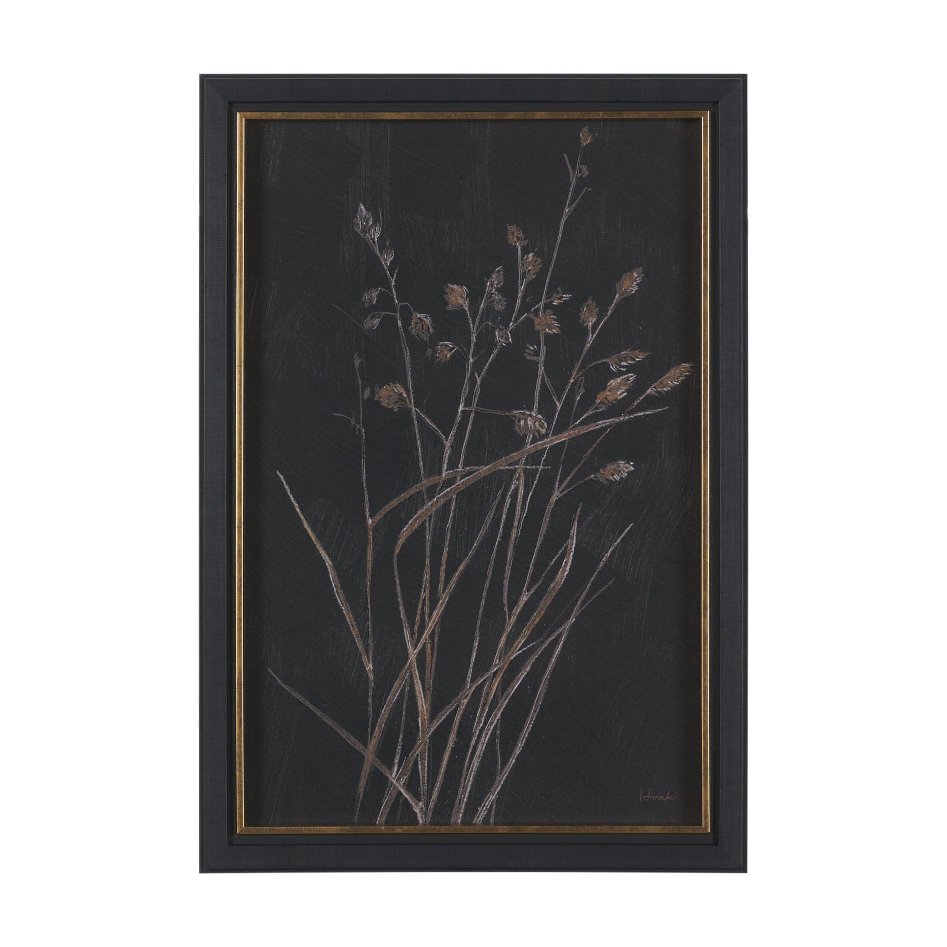 Golden Grasses III by Mercana Studio Hand Embelished Textured Framed Artwork Matted — product photograph