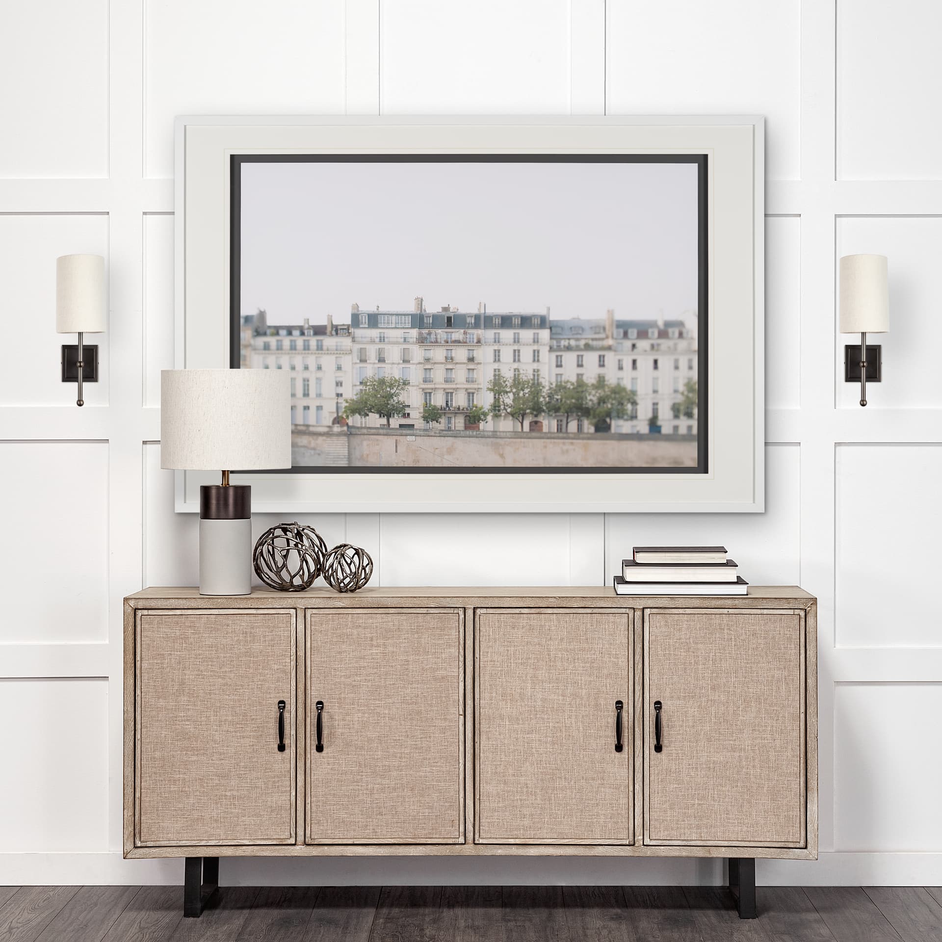 Amour de la Ville by Irene Suchocki a Hand Embellished Textured Framed Art Photo Matted under Glass — product photograph