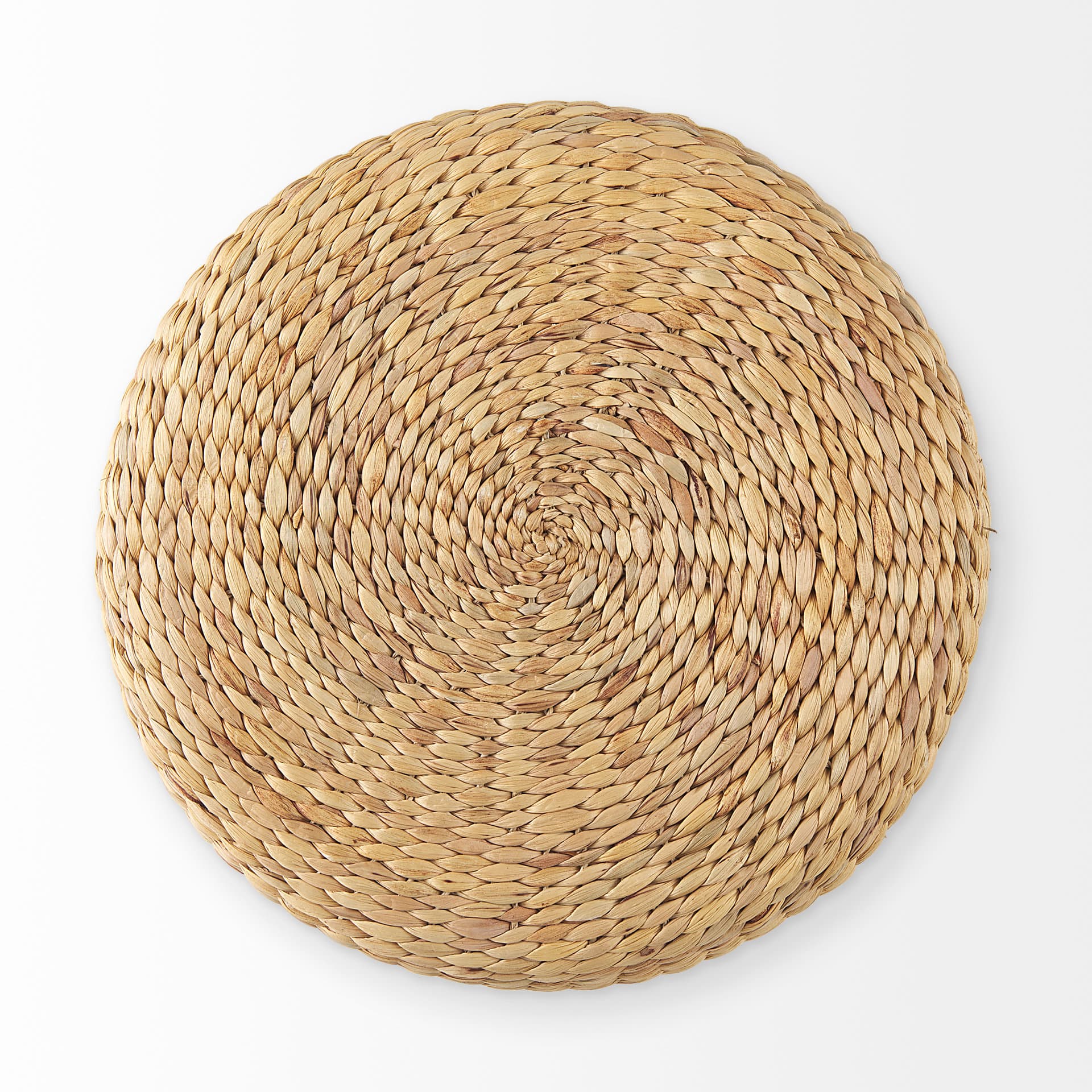 Michelle 17.7L x 17.7W x 17.7H Light Brown Woven Seagrass Round Pouf — product photograph