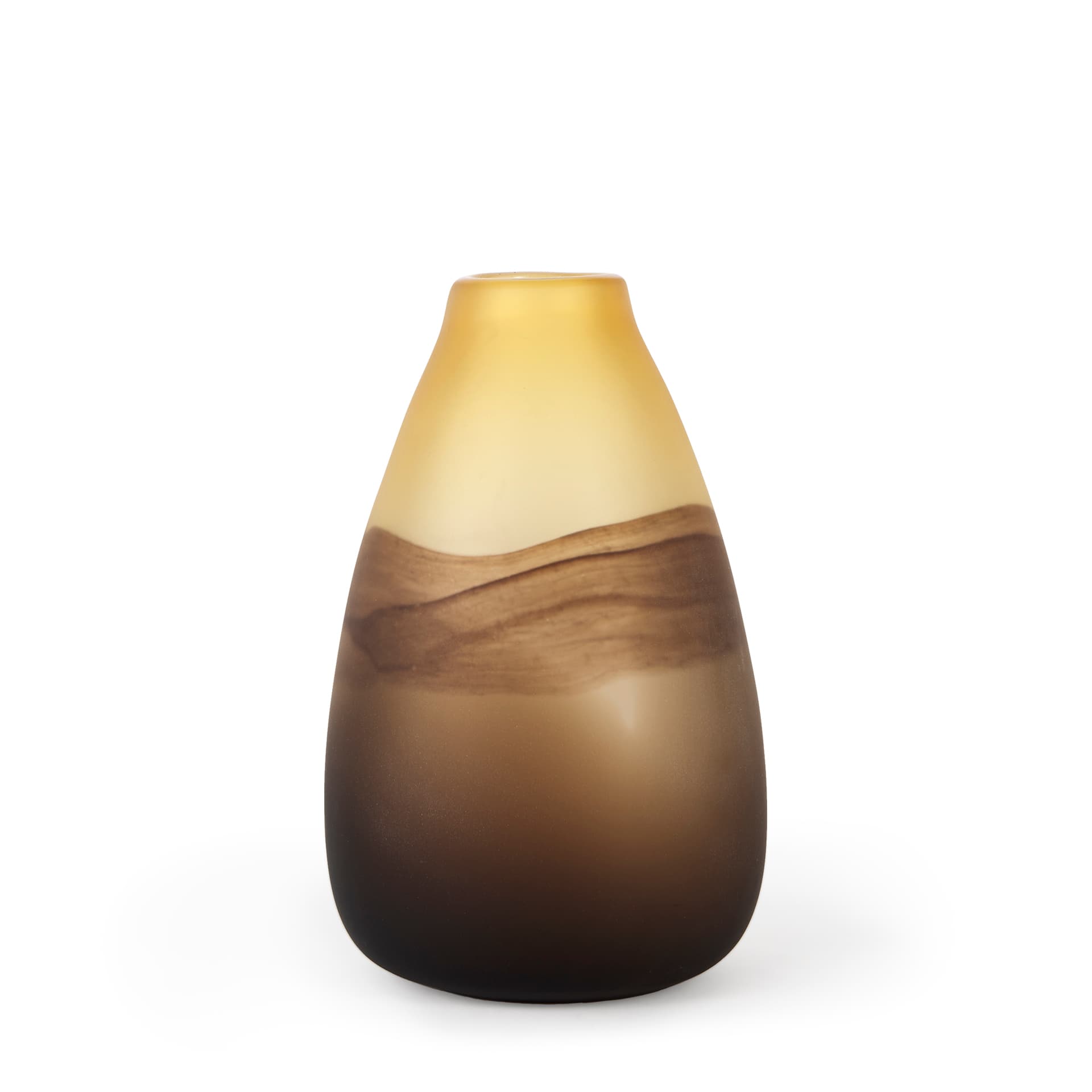Pyla Large Yellow/Brown Glass Sand Dune Inspired Vase — product photograph