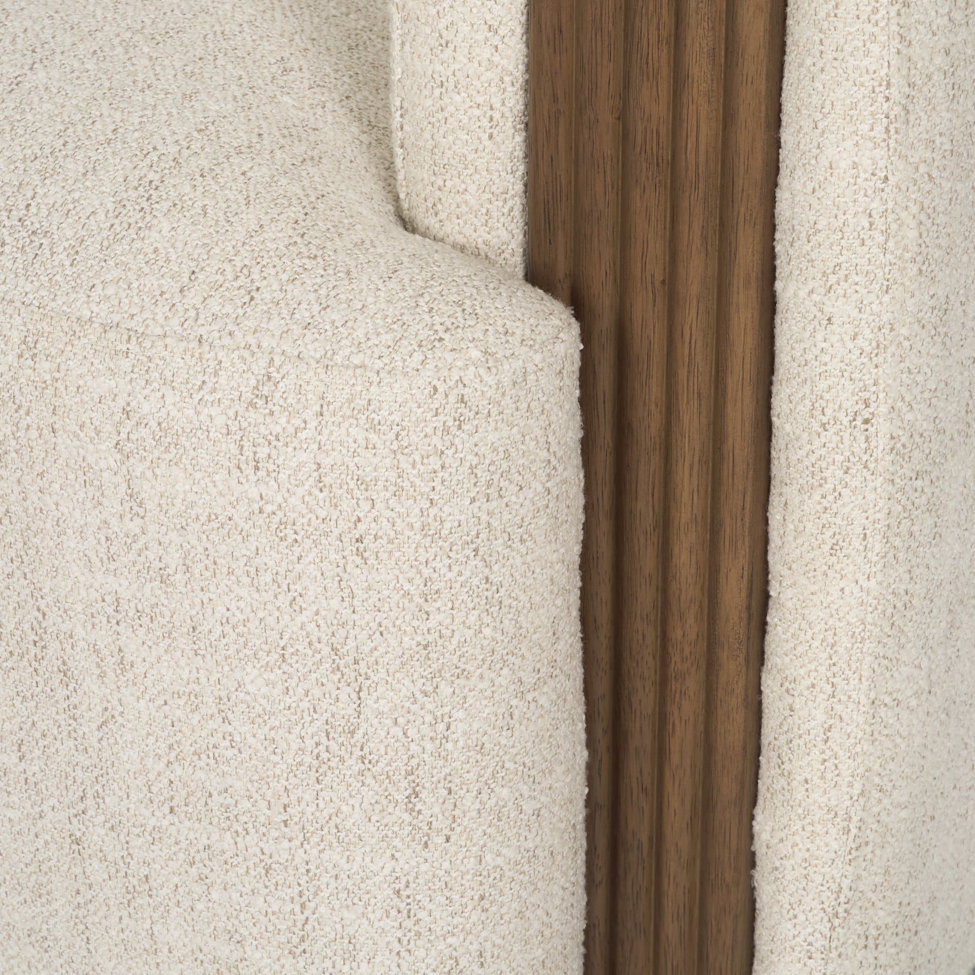 Kornelia Soft Oatmeal Fabric Barrel Accent Chair — product photograph