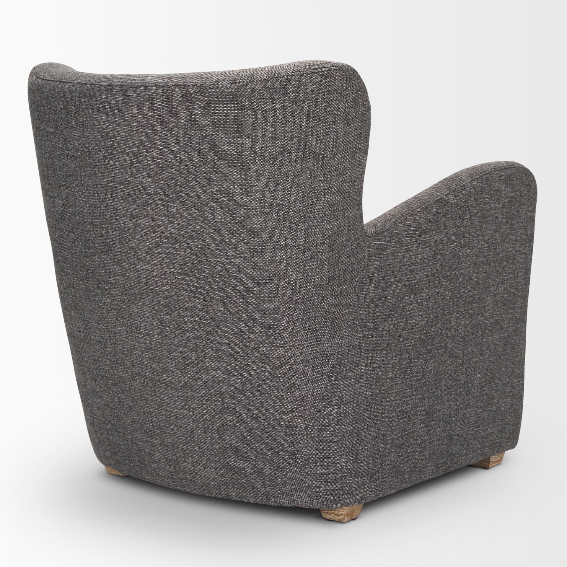 Dunstan Accent Chair Upholstered Gray Twill Fabric and Medium Brown Wood Feet — product photograph