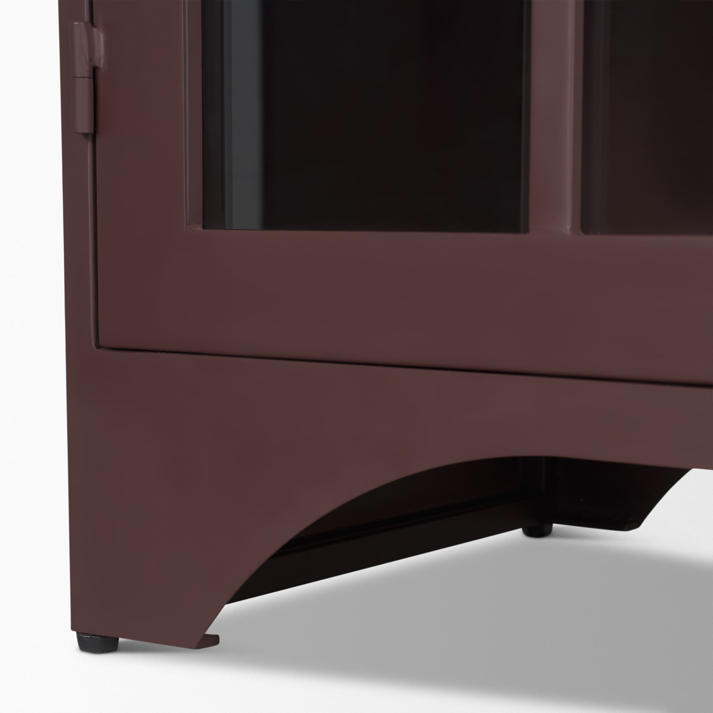Rousseau 4 Door Closed Sideboard | Arched Glass | Burgundy Metal — product photograph