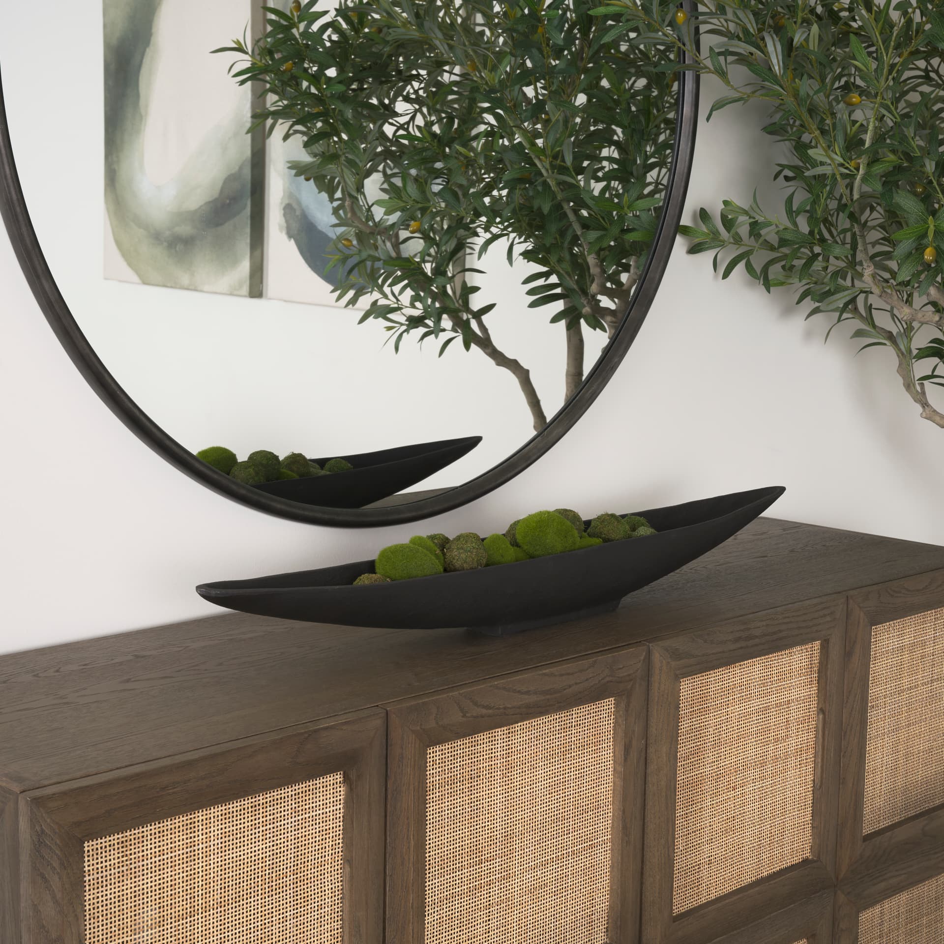 Piero Large Matte Black Metal Decorative Bowl — product photograph