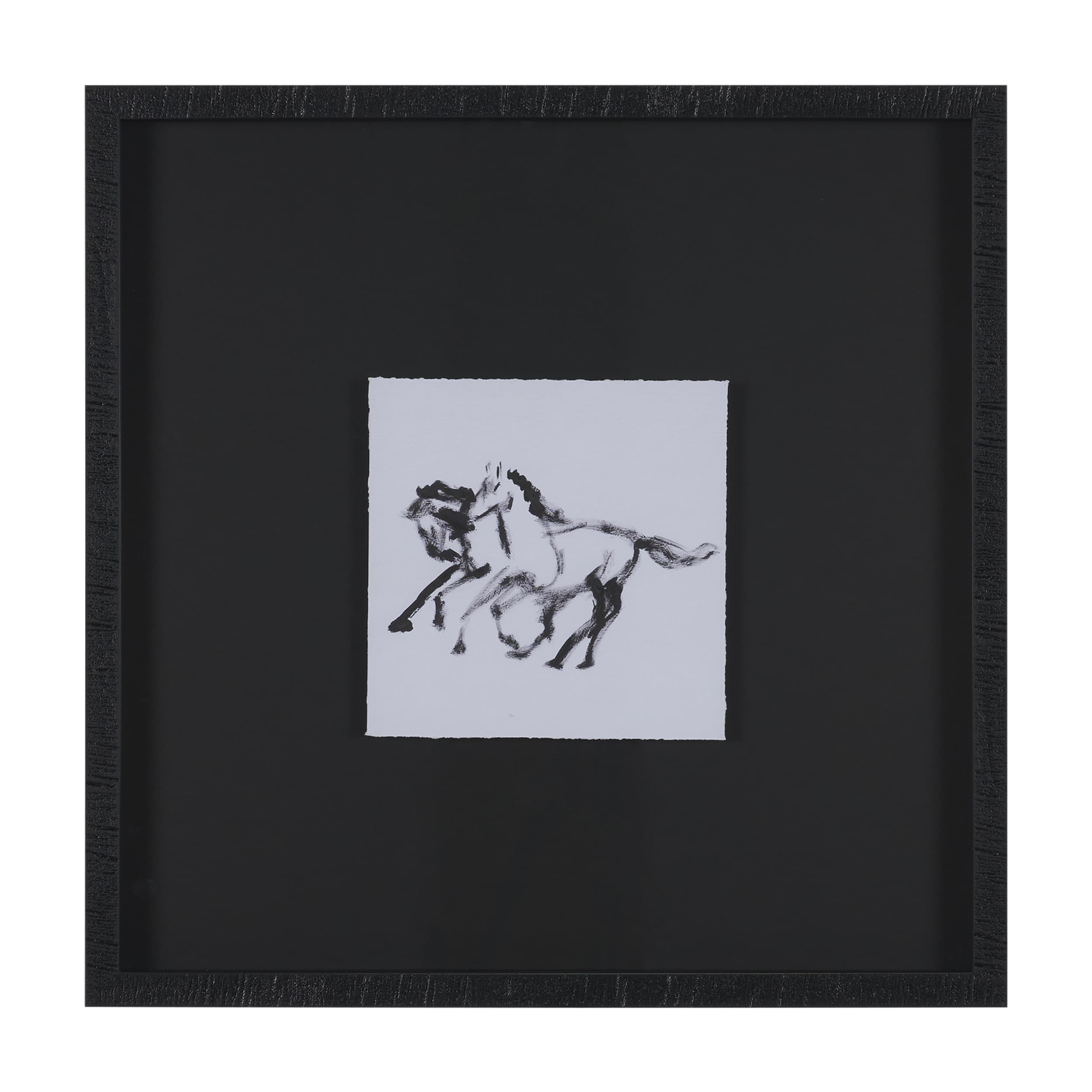 Fluid Gallop by Santhosh ch Hand-Embellished Framed Artwork Matted under Glass — product photograph
