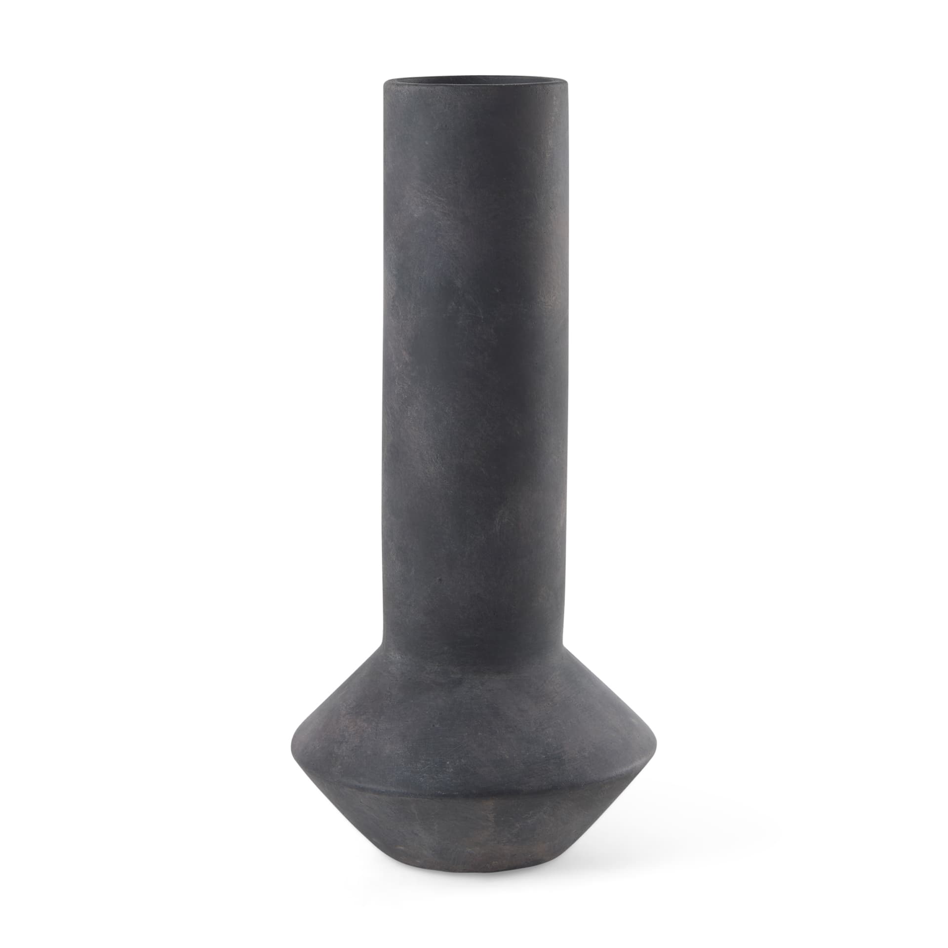 Esme 7.1L x 7.1W x 15.0H Dark Gray Ceramic Vase — product photograph