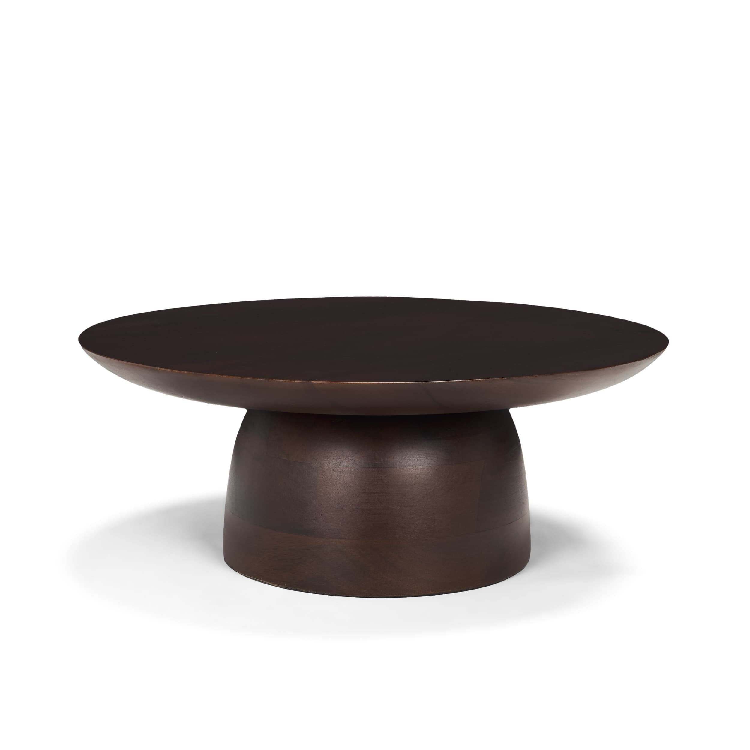 Sadira Small Mid-Dark Brown Solid Wood Round Riser — product photograph