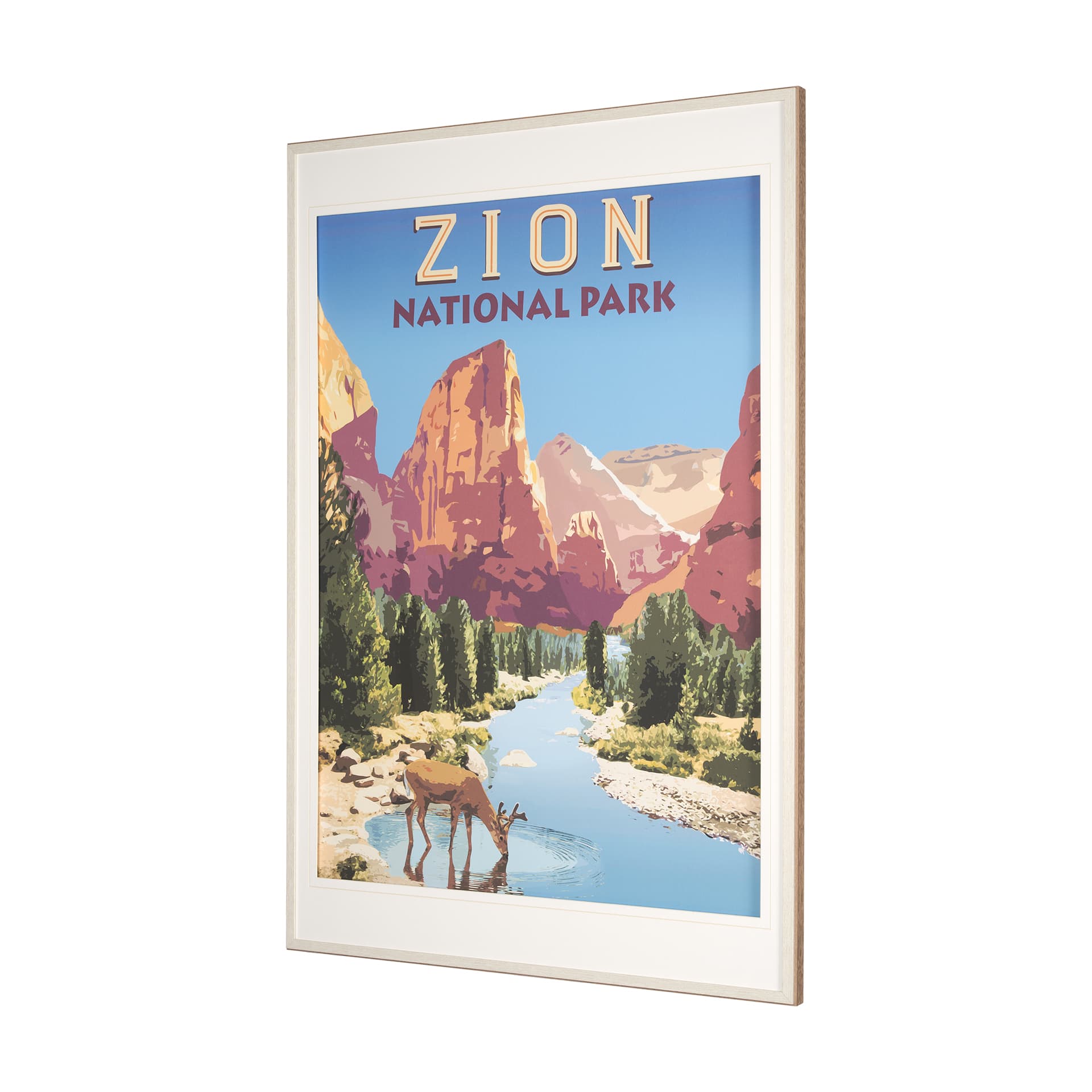 National Park - Zion by Mark Chandon a Framed Art Print Matted under Glass — product photograph