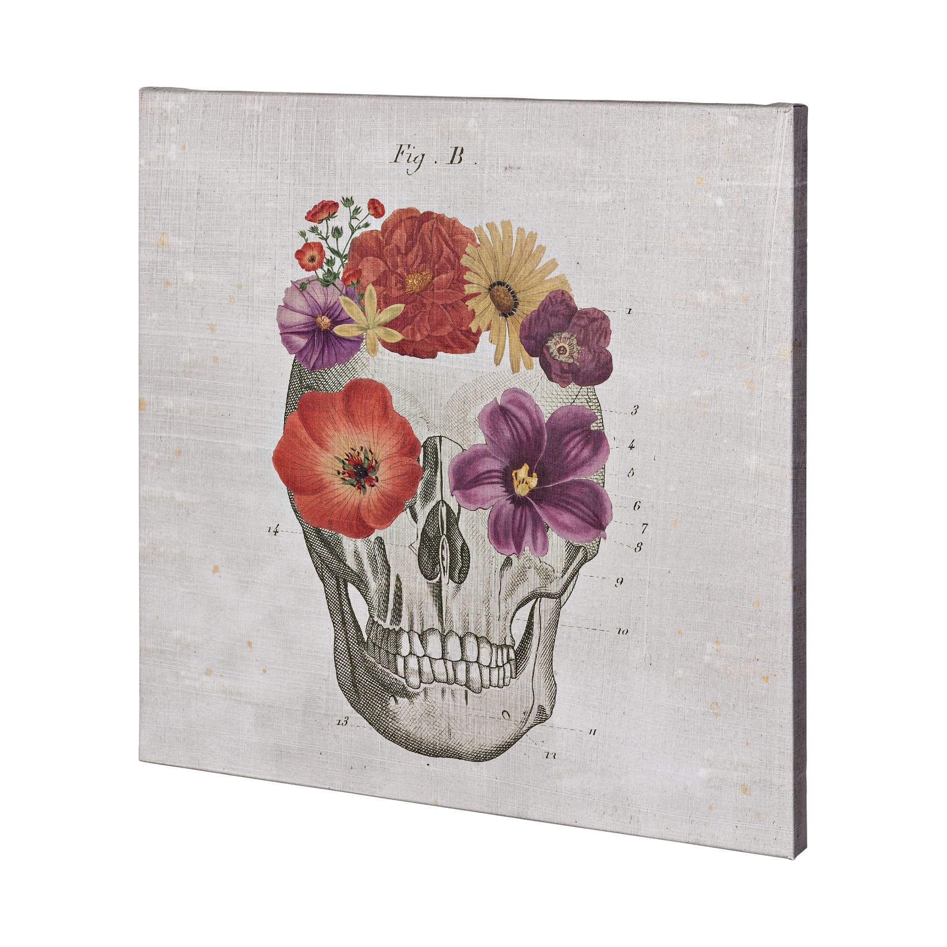 Floral Skull II by Mercana Studio a Hand Embellished Textured Canvas — product photograph