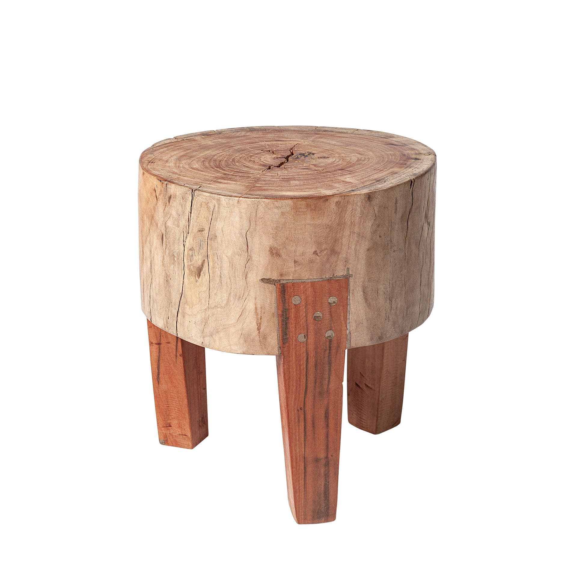 Asco 15"H Rustic Solid Reclaimed Wood Stool — product photograph