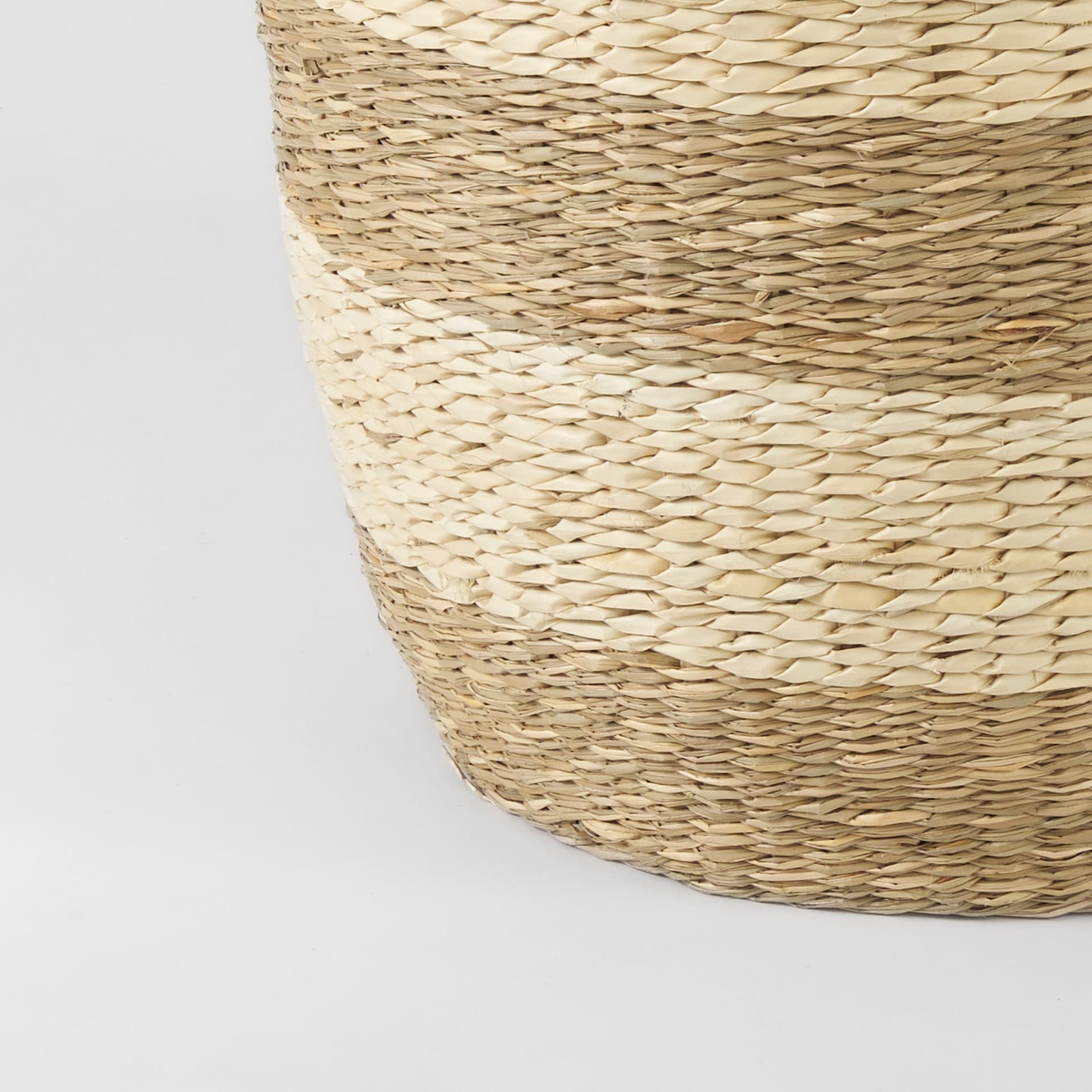 Bradley (Set of 2) Light Brown W/Striped Seagrass Basket W/ Handles — product photograph