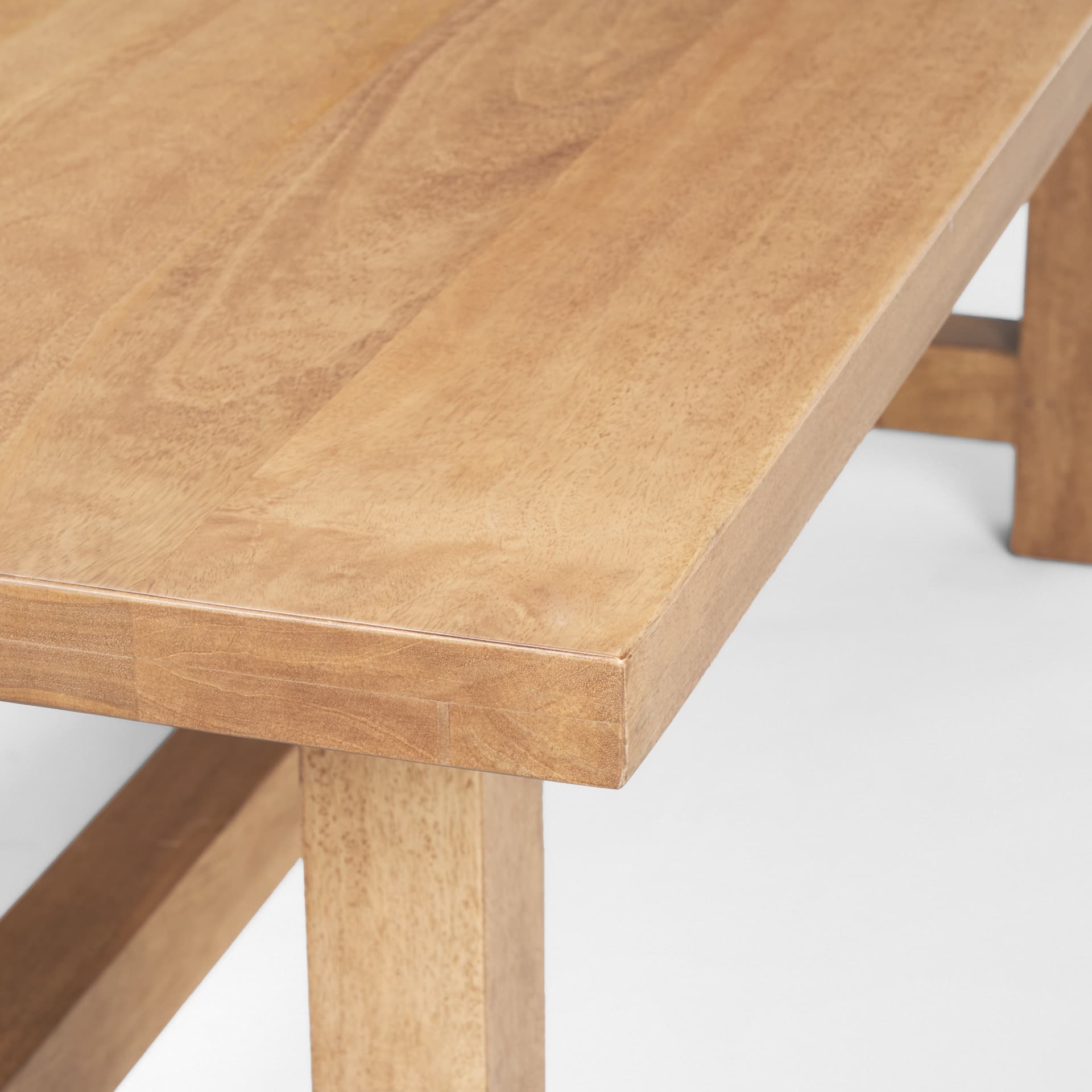 Suke 84"L x 42"W Rectangular Trestle Dining Table | Natural Wood | Seats 8 — product photograph