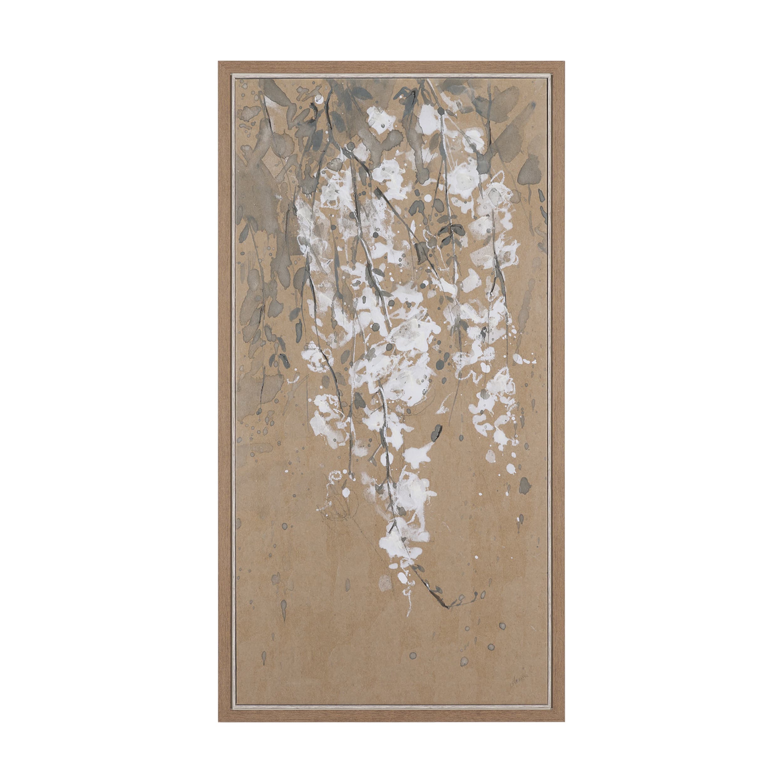 White Wisteria I by Mercana Studio Hand-Embellished Textured Framed Canvas Artwork — product photograph