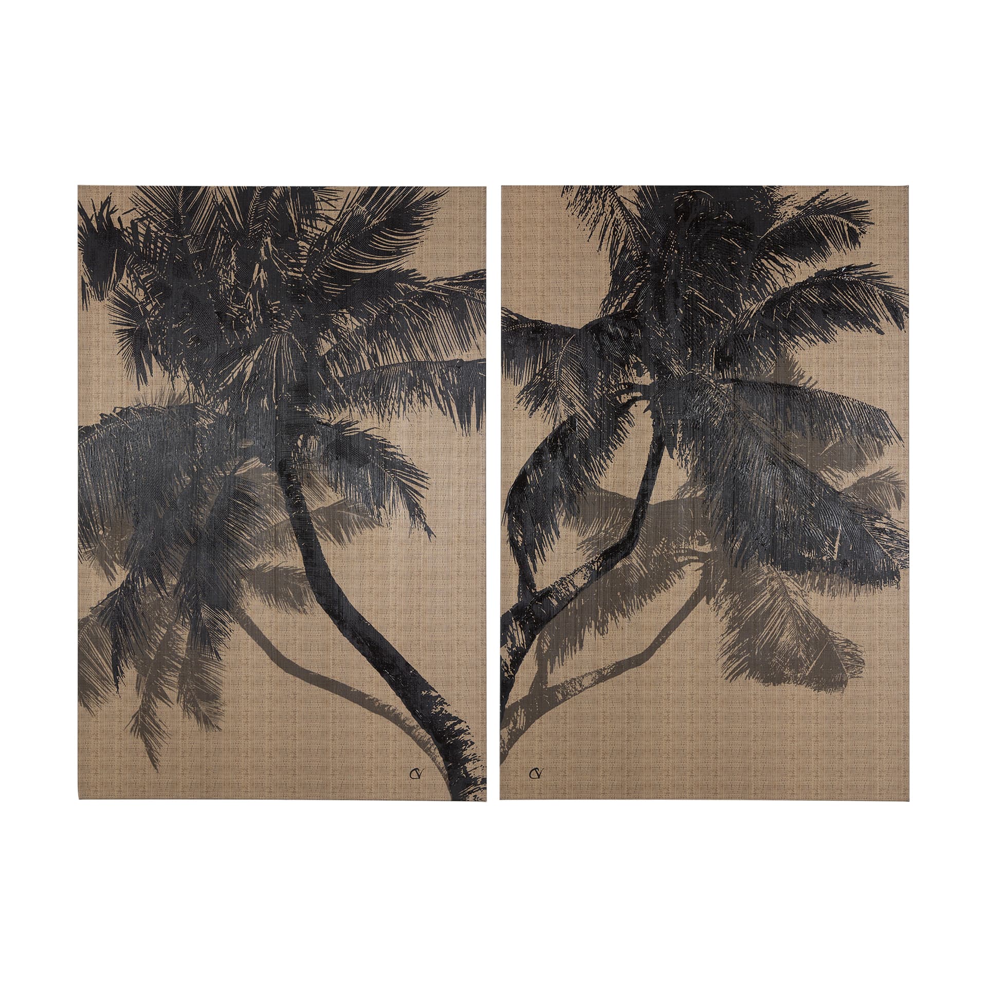 Palm Shadow I by Mercana Studio a Hand Embellished Textured Canvas — product photograph