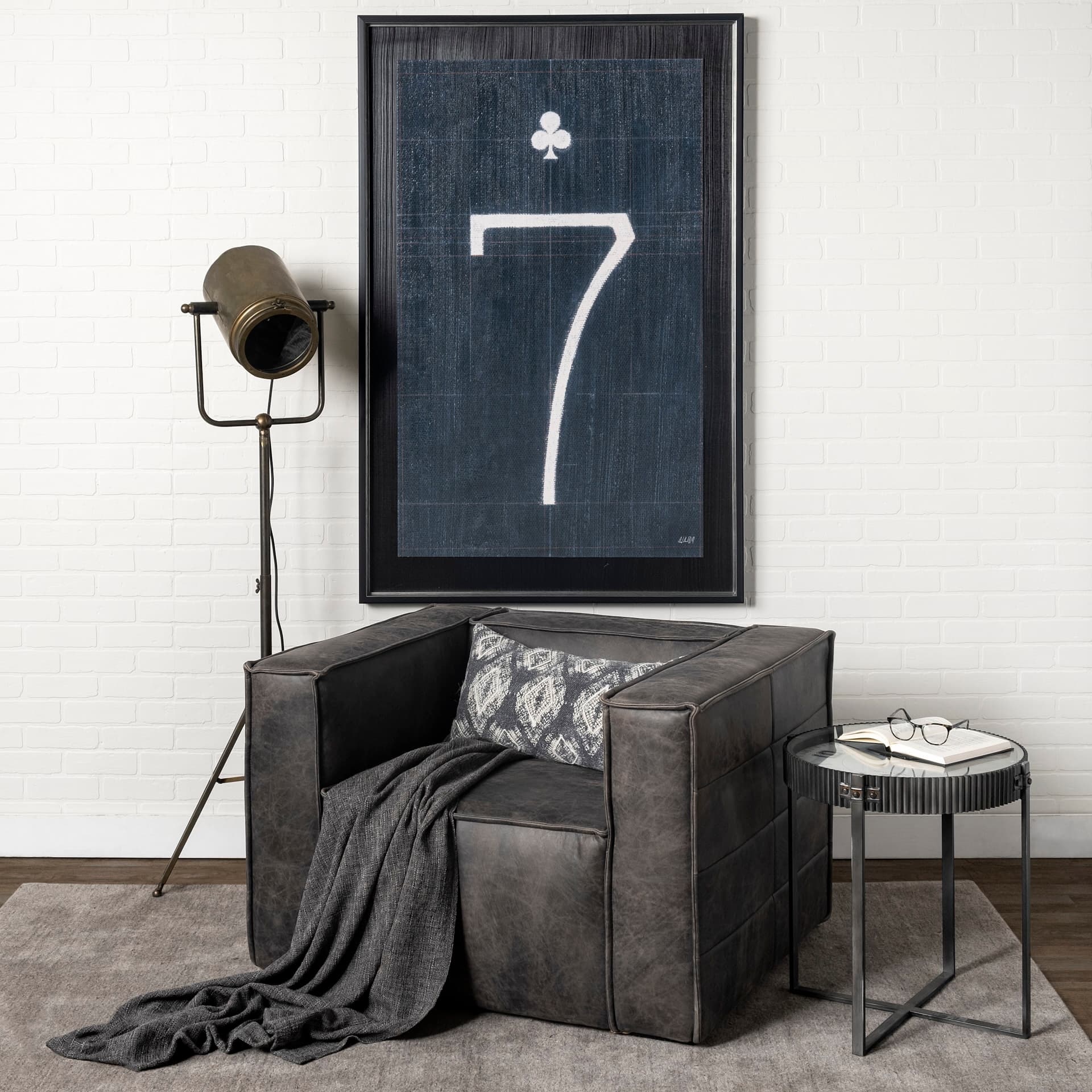 Value Collector 7 by Mercana Studio a Hand Embellished Textured Framed Art Print — in a styled room