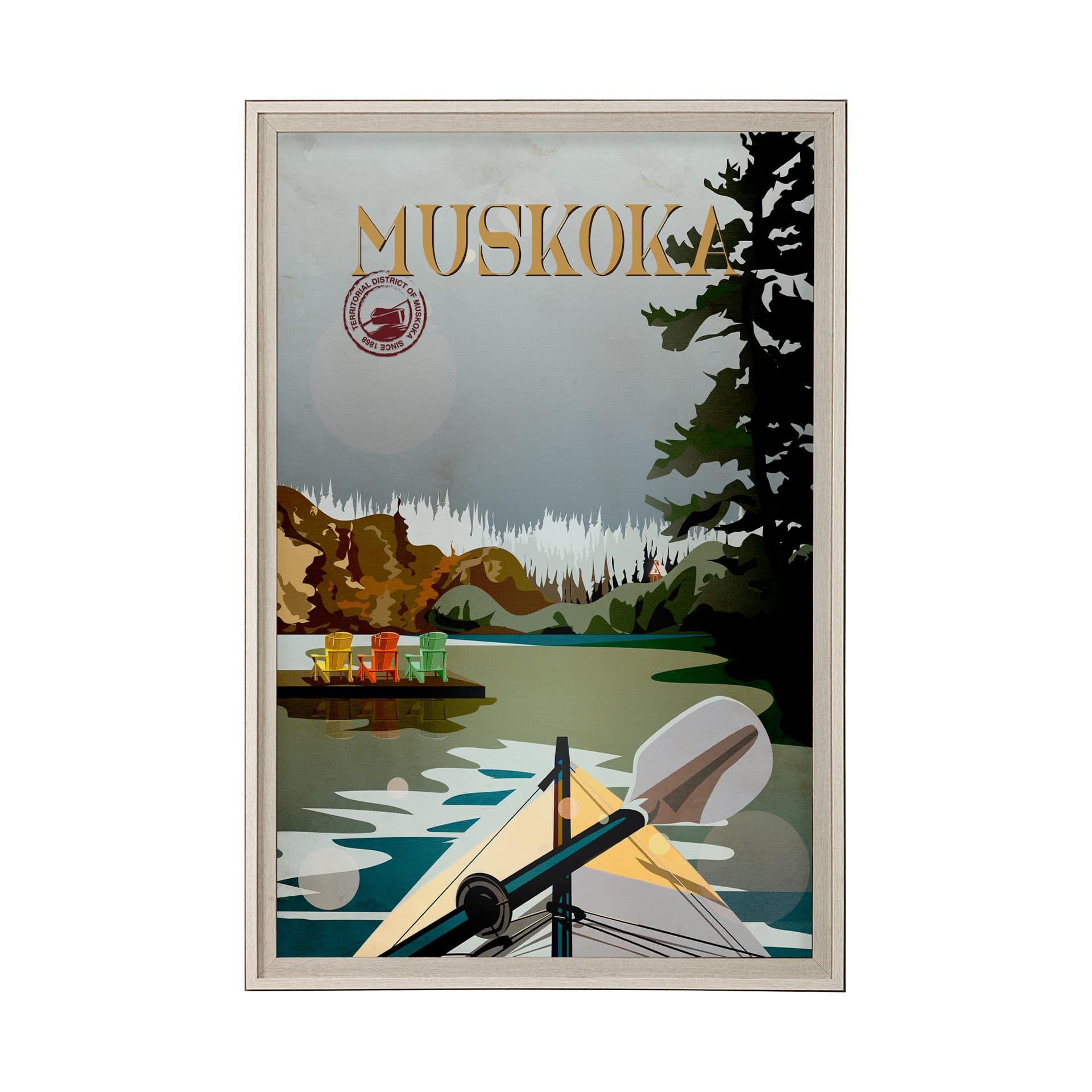 Muskoka Go Canada (XL) by Mercana Studio a Hand Embellished Decograph Framed Art Print under Glass — product photograph