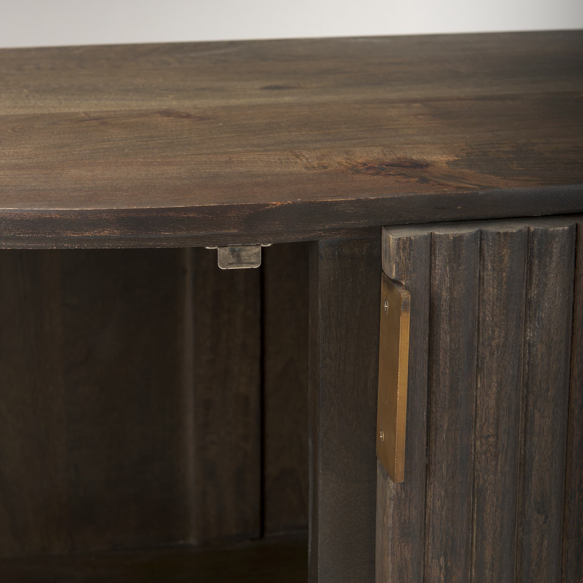 Terra Fluted Dark Brown 2-Door Accent Cabinet — product photograph