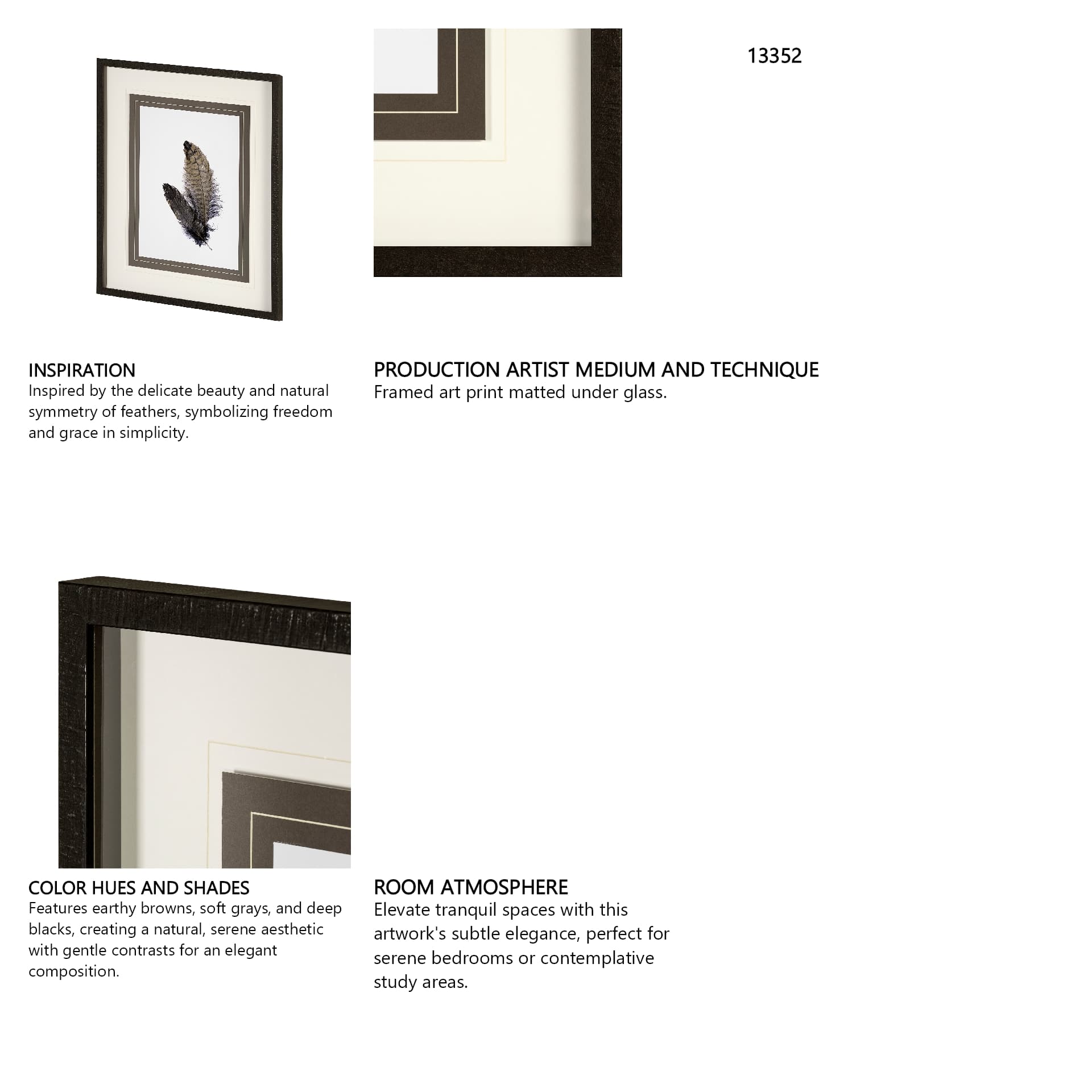 Feathered Friends by Nancy Crowell a Framed Art Print Matted under Glass — in a styled room