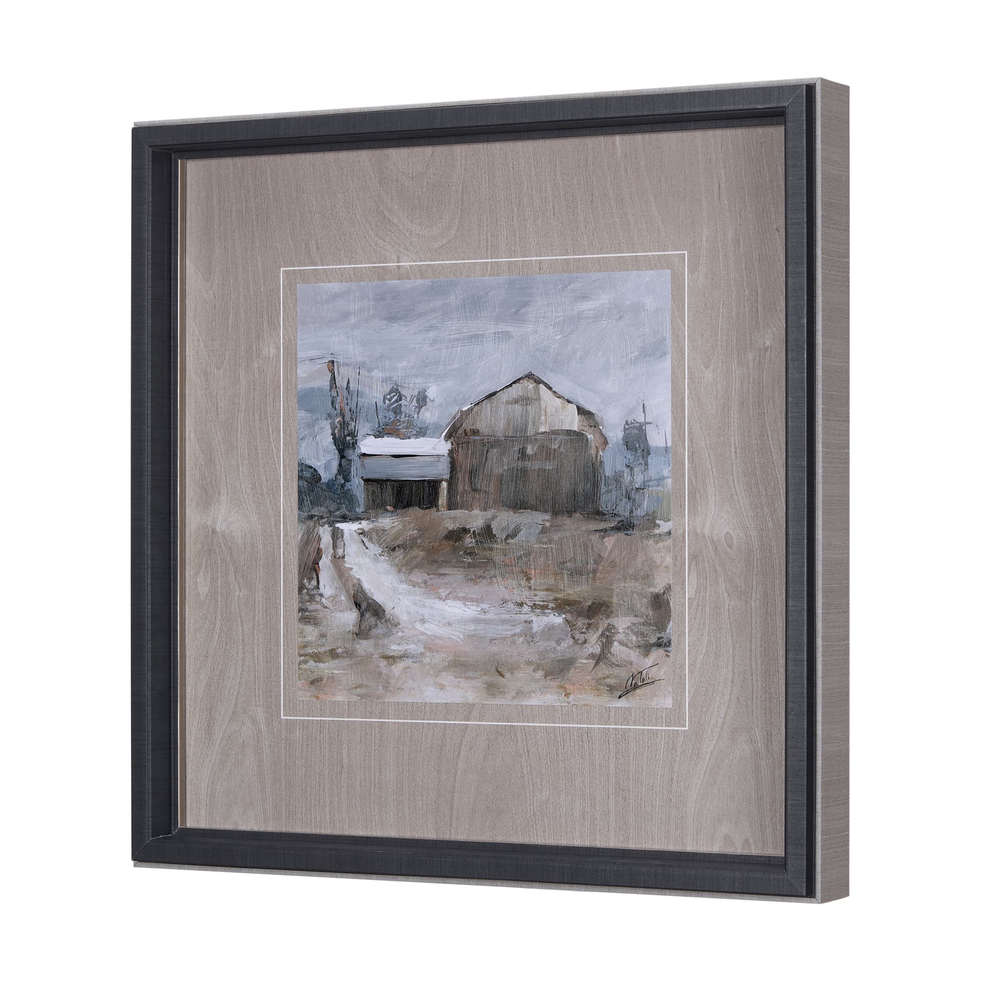 Late Autumn in Countryside II by Mercana Studio Hand Embellished Framed Art Print Matted under Glass — product photograph