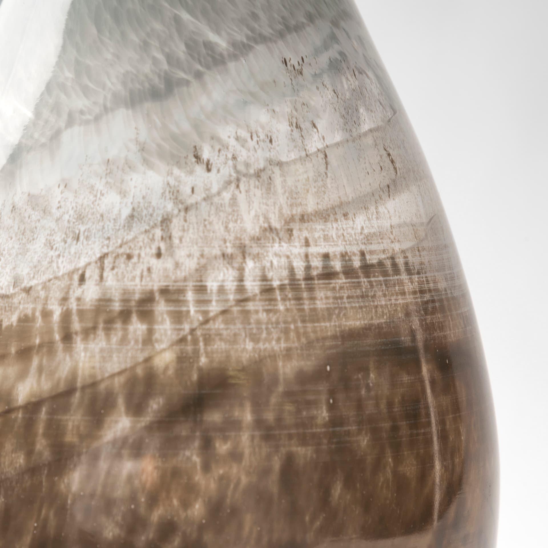 Erie II Tall Two Toned Sky Blue Dark Brown Blown Glass Vase — product photograph